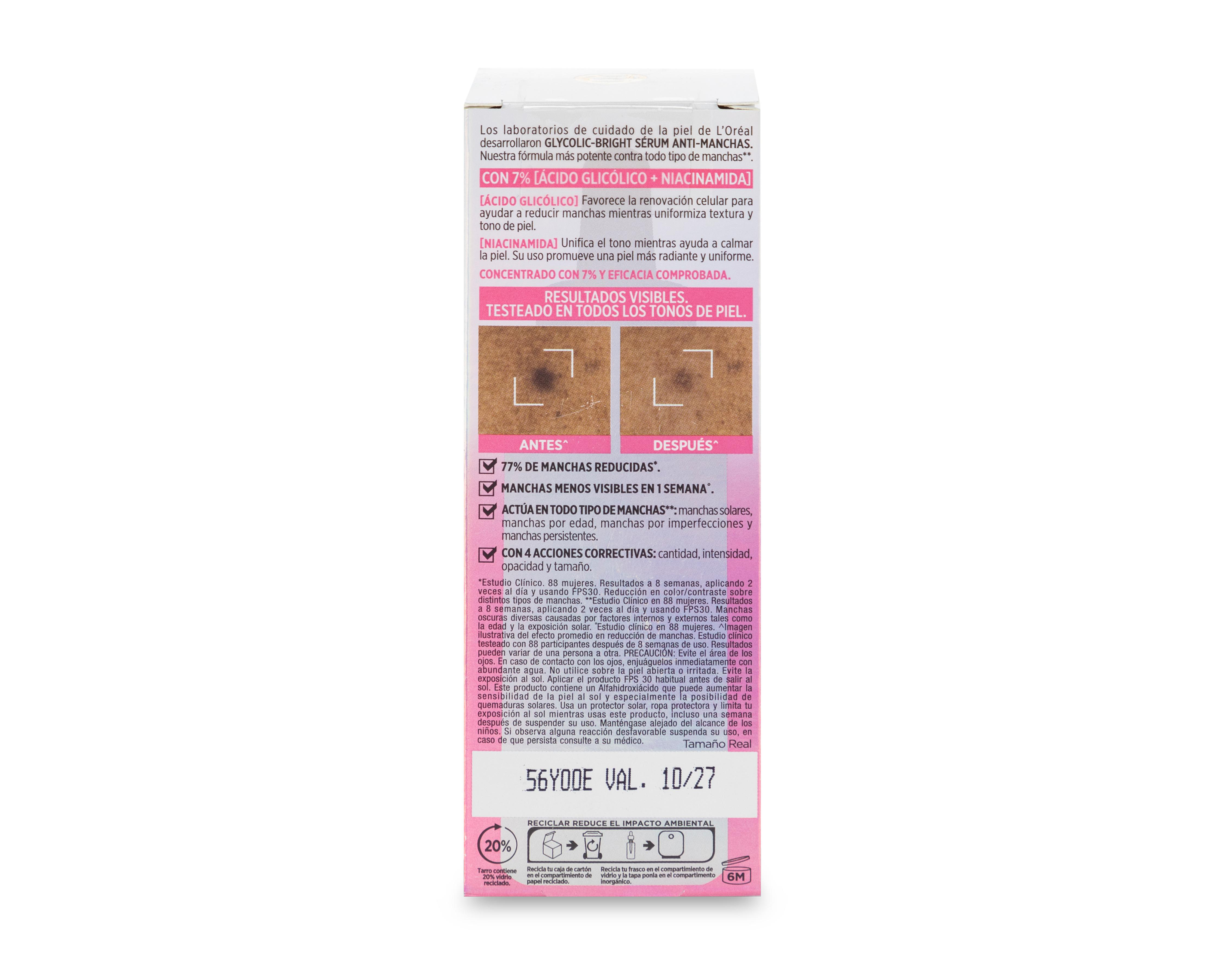 Foto 3 pulgar | Sérum Anti Manchas L’Oréal Paris&nbsp;Glycolic Bright 30 ml