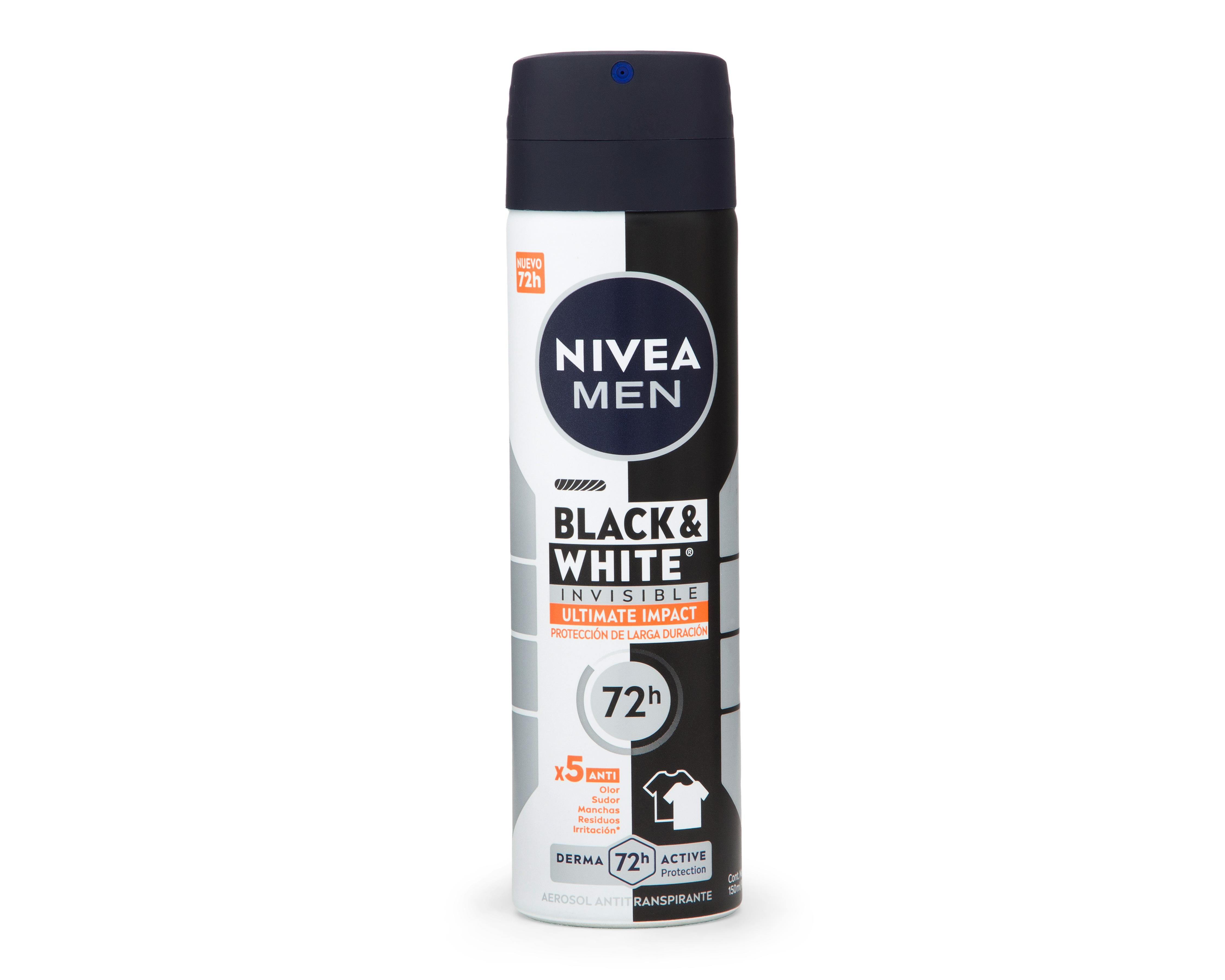 Foto 2 pulgar | Desodorante en Aerosol Nivea Men Black & White Invisible 150 ml