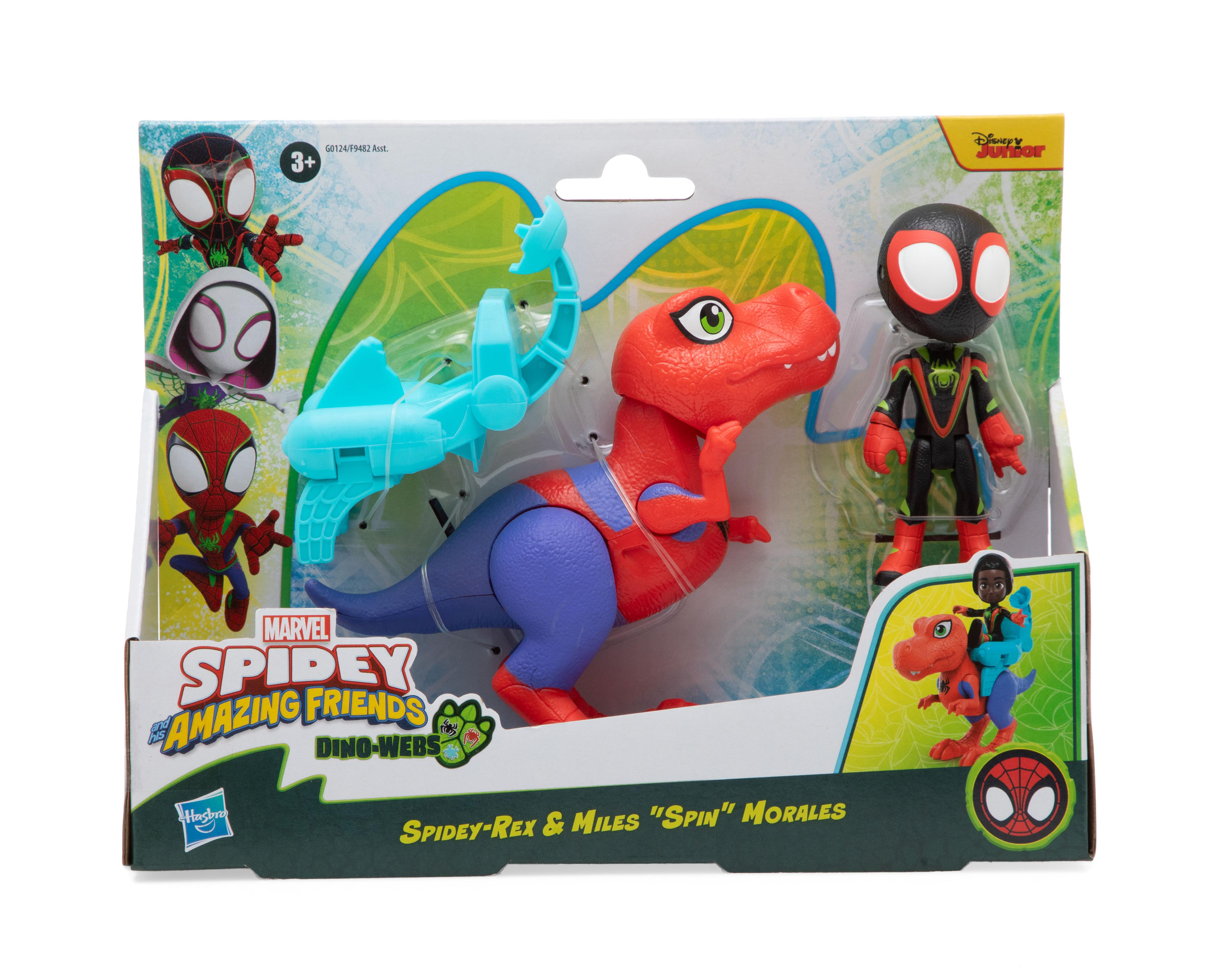 Foto 7 pulgar | Figura Spidey-Rex y Miles Spin Morales Marvel