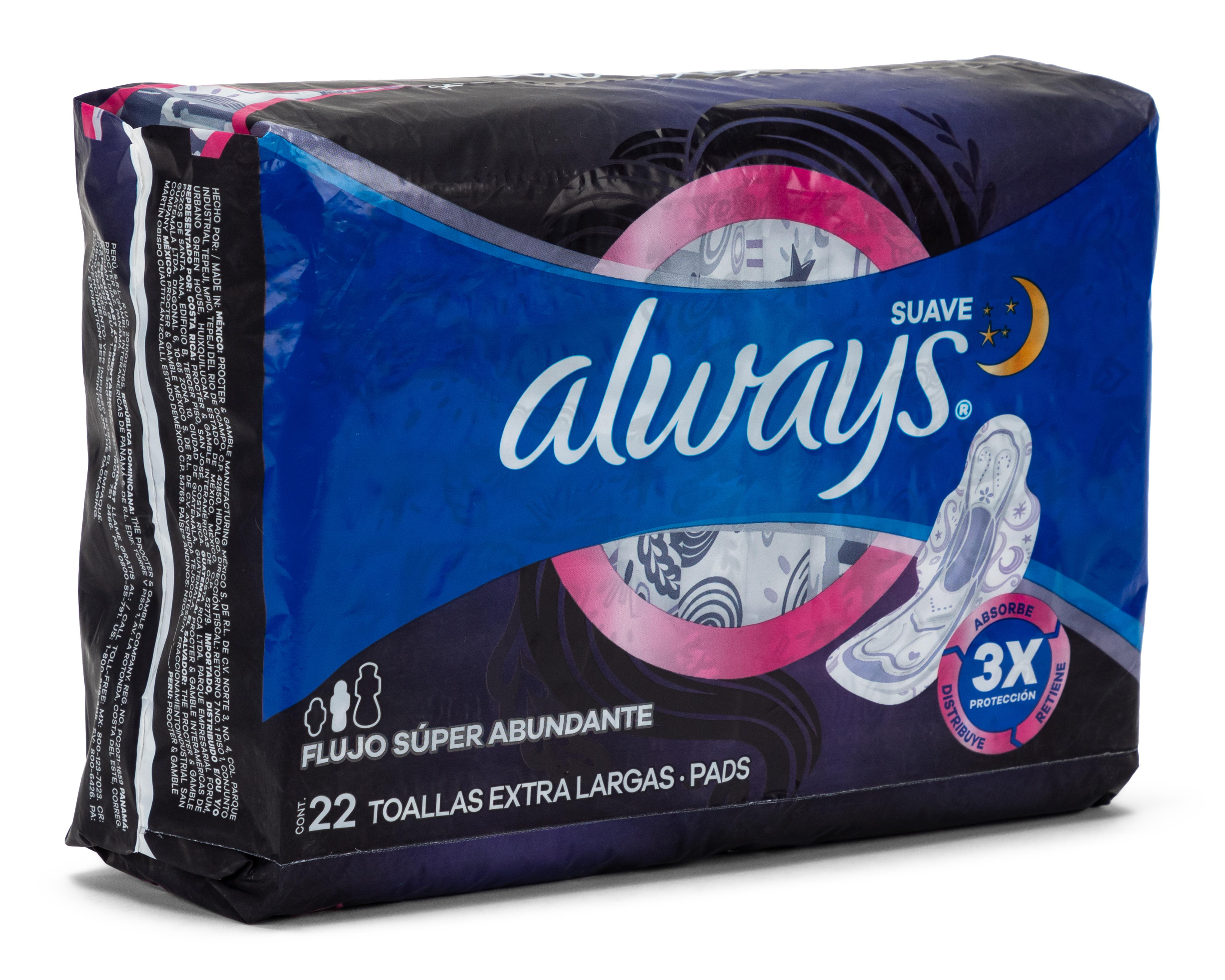 Foto 2 | Toallas Femeninas Always Extra Largas 22 Piezas