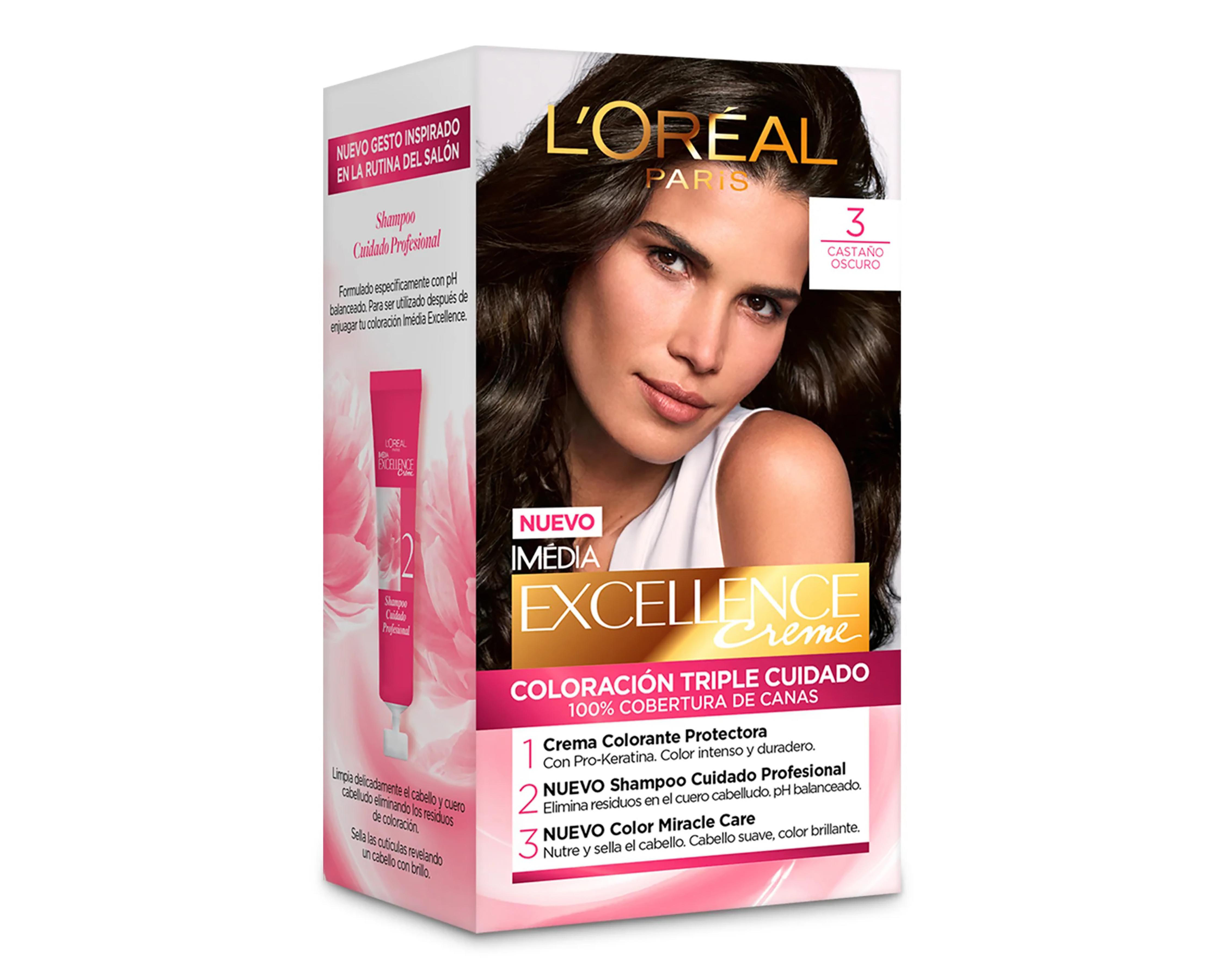 Foto 1 | Tinte para Cabello L'Oréal Imedia Excellence 3 Castaño Oscuro