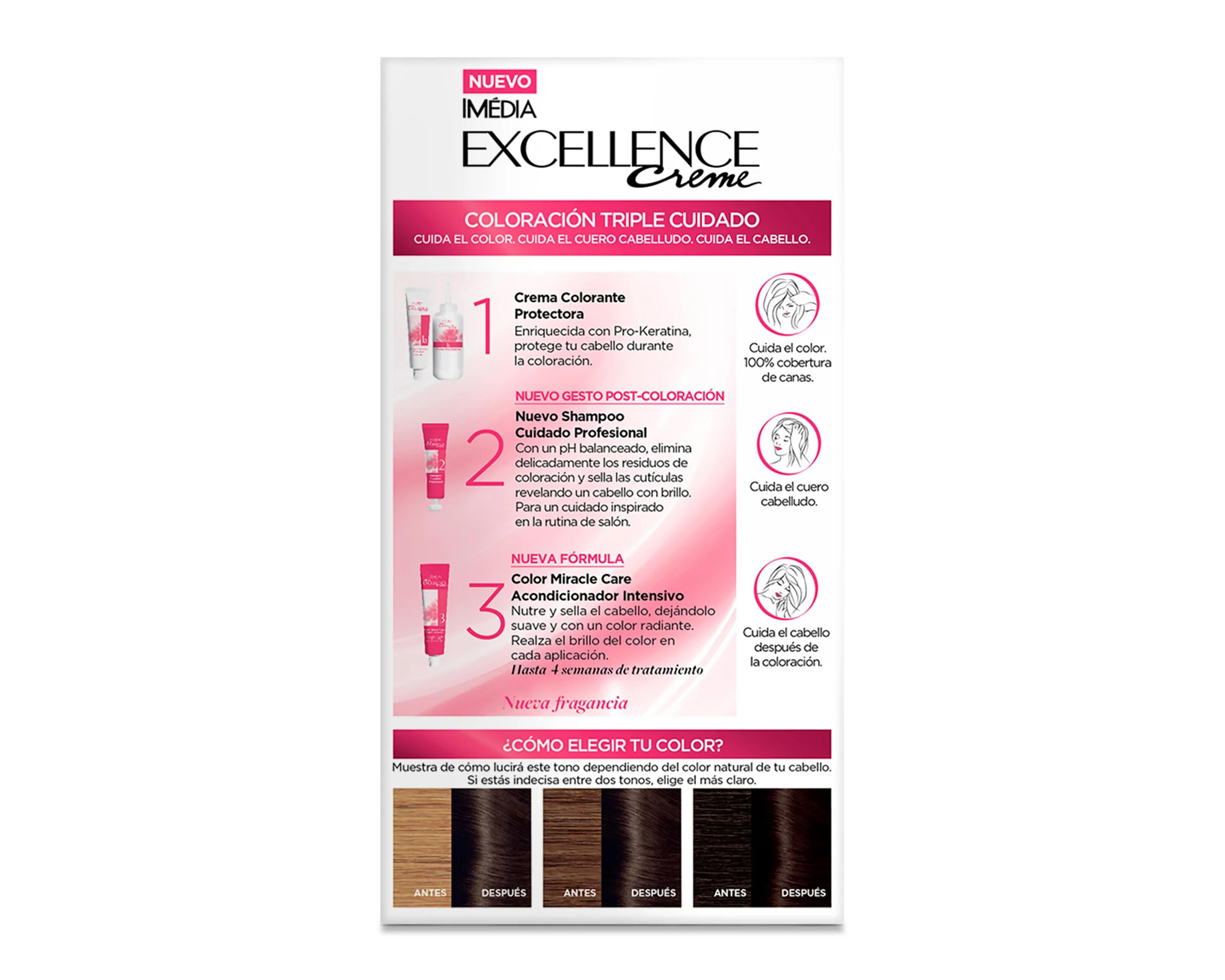 Foto 2 | Tinte para Cabello L'Oréal Imedia Excellence 3 Castaño Oscuro
