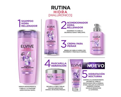 Foto 7 | Shampoo L'Oréal Elvive Hidra Hialurónico 370 ml