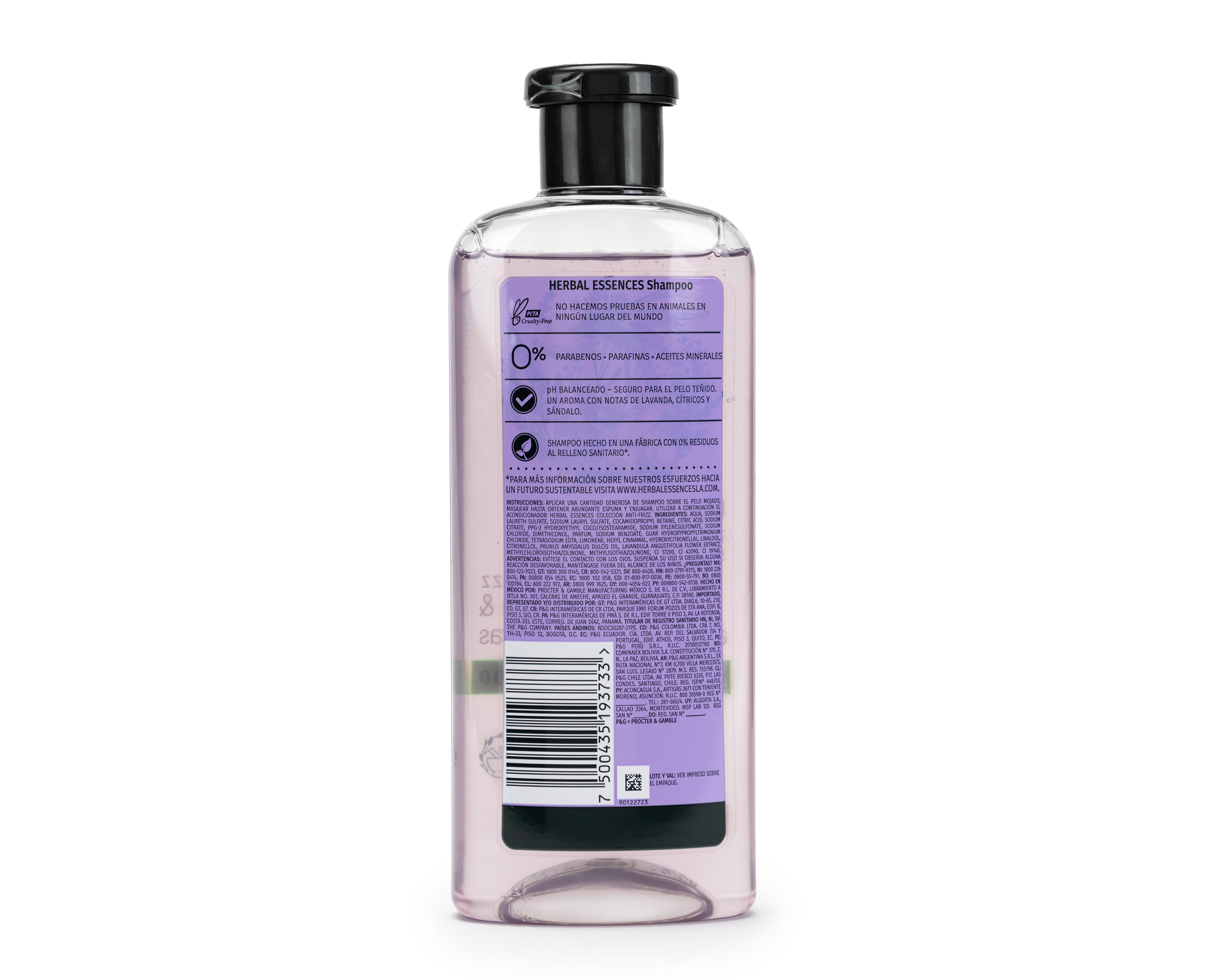 Foto 3 pulgar | Shampoo Herbal Essences Anti-frizz Lavanda y Aceite de Almendras 400 ml