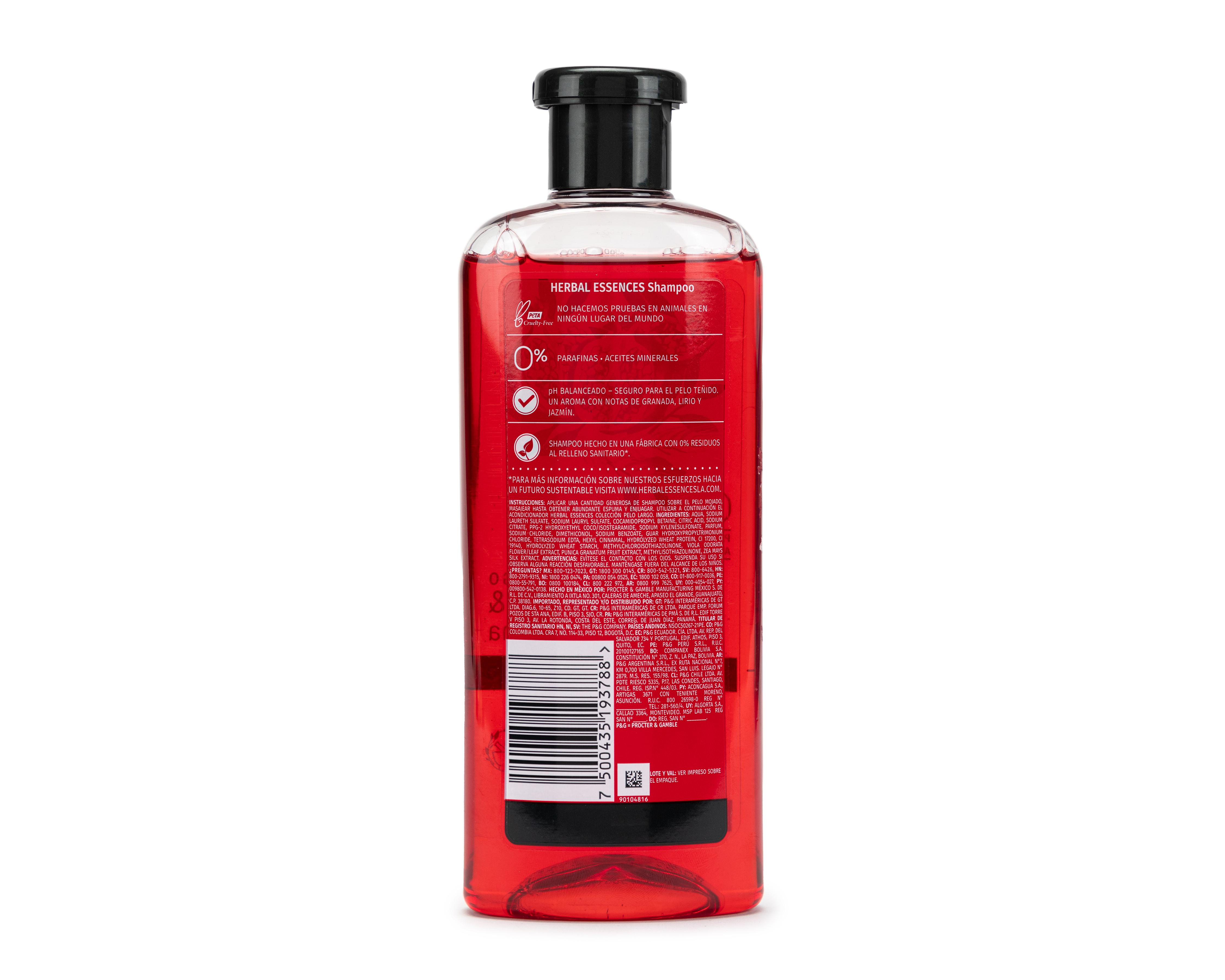 Foto 3 pulgar | Shampoo Herbal Essences Pelo Largo Granada y Proteína Vegana 400 ml