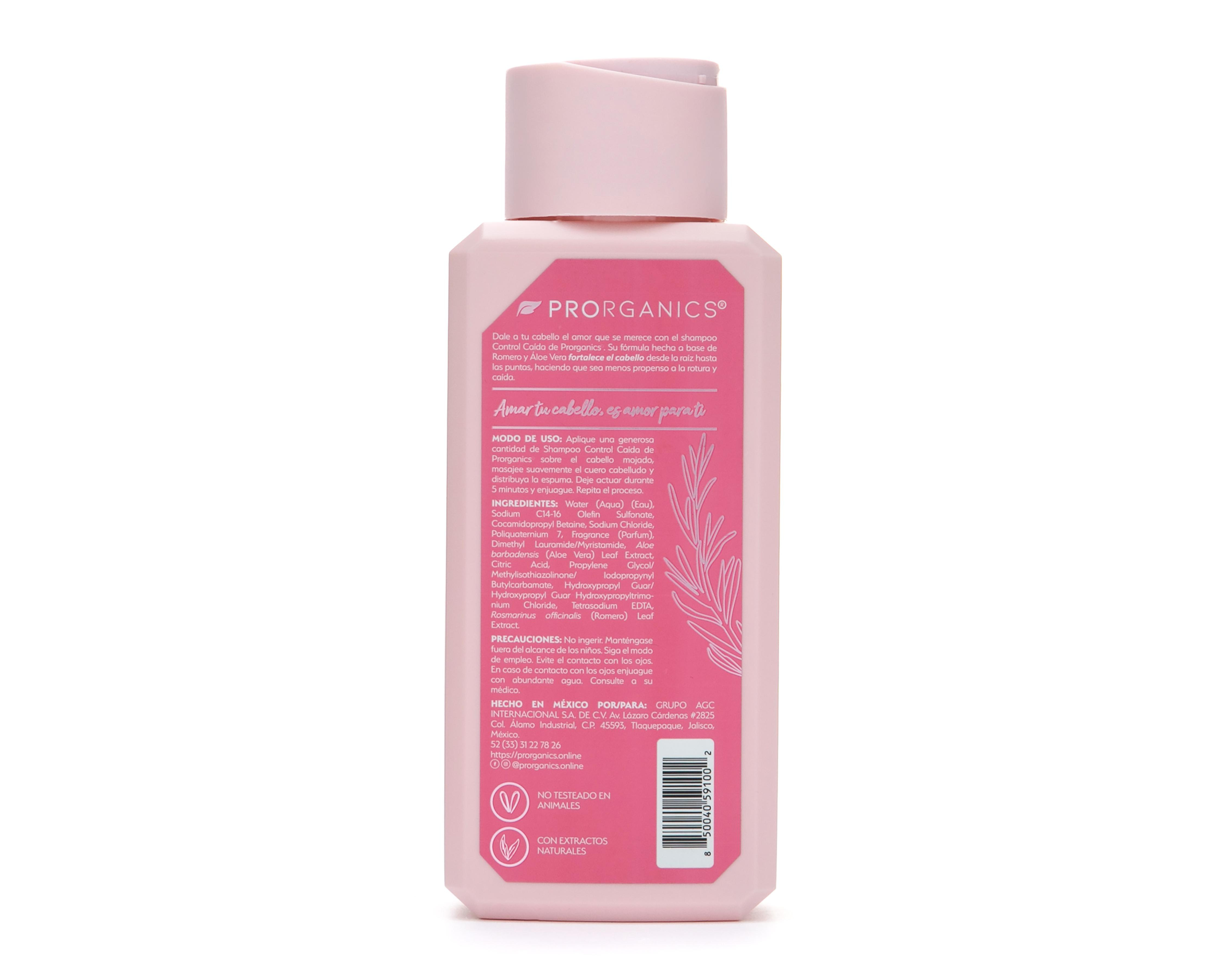 Foto 3 pulgar | Shampoo Prorganics Control Caída 380 ml