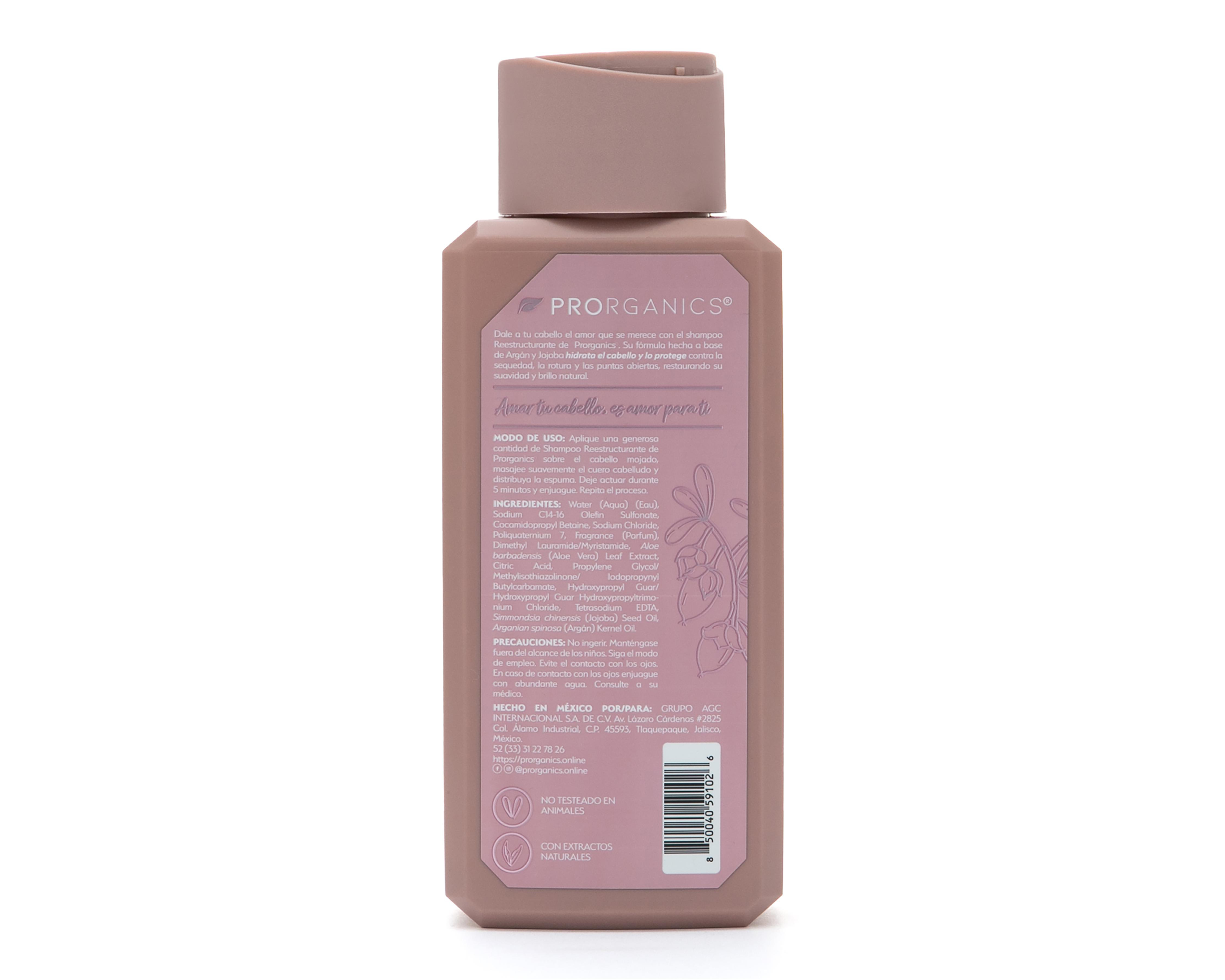Foto 3 pulgar | Shampoo Prorganics Reestructurante 380 ml