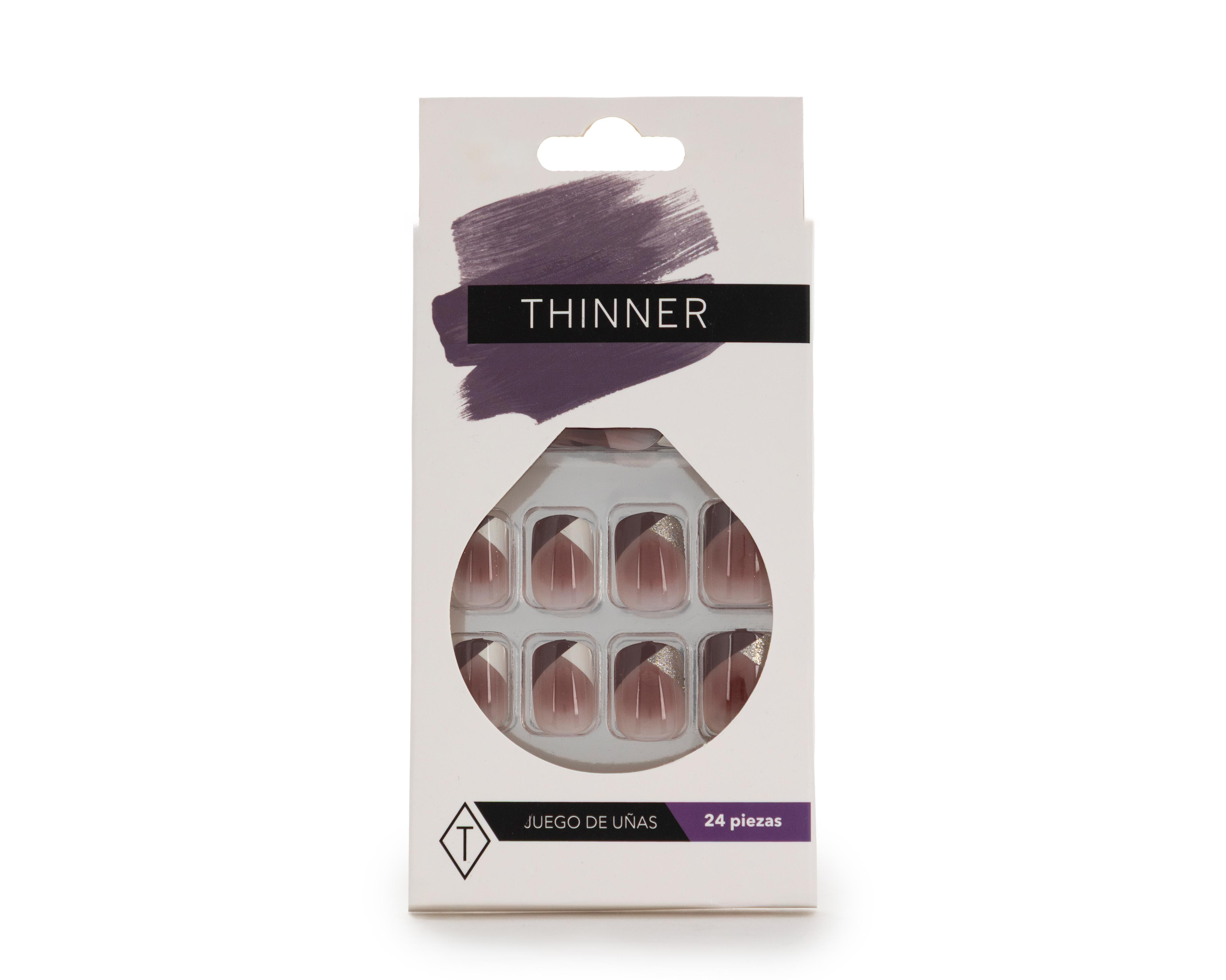 Foto 1 | Uñas Postizas Thinner 24 Piezas