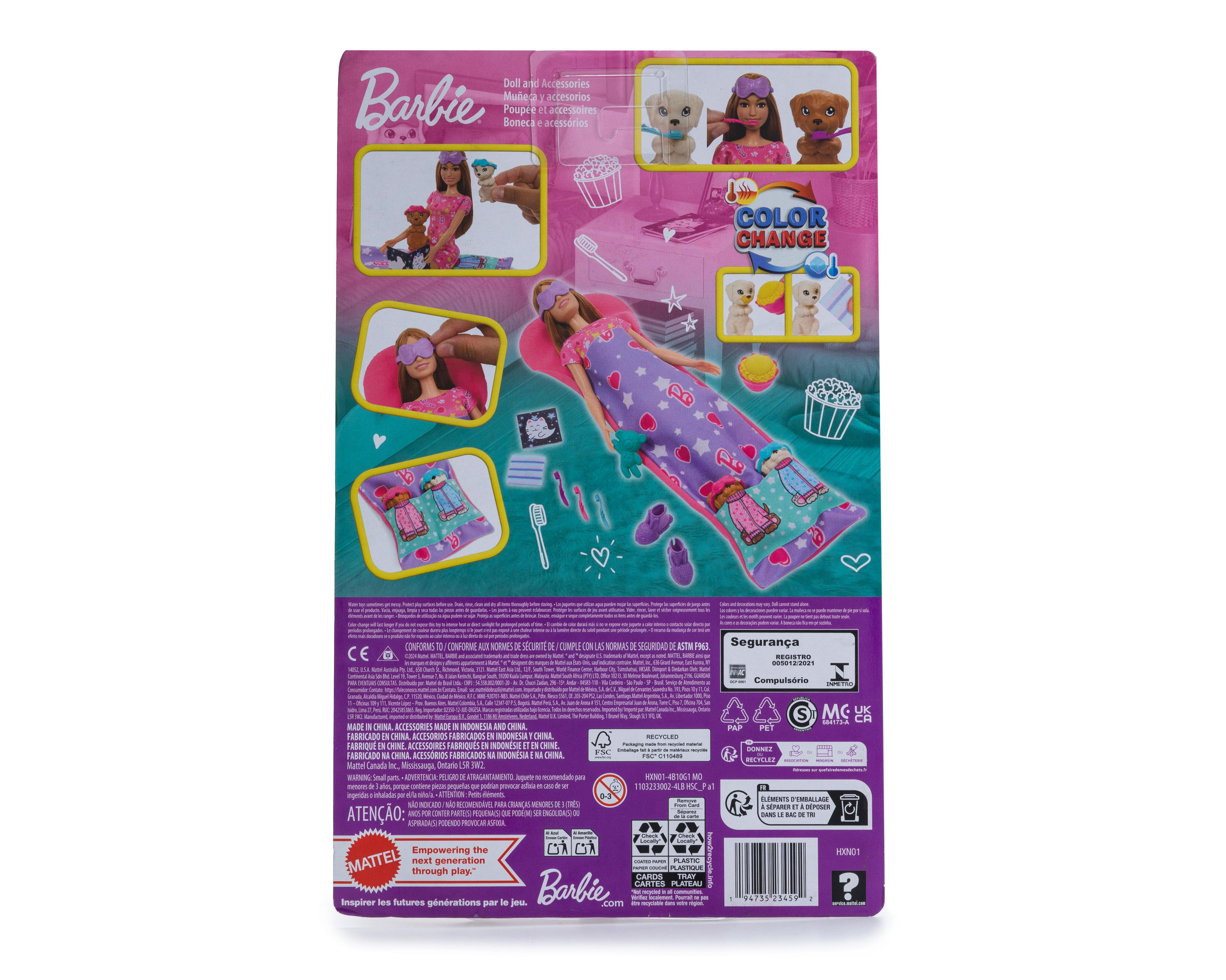 Foto 3 pulgar | Muñeca Barbie Fiesta de Pijamas con Perritos