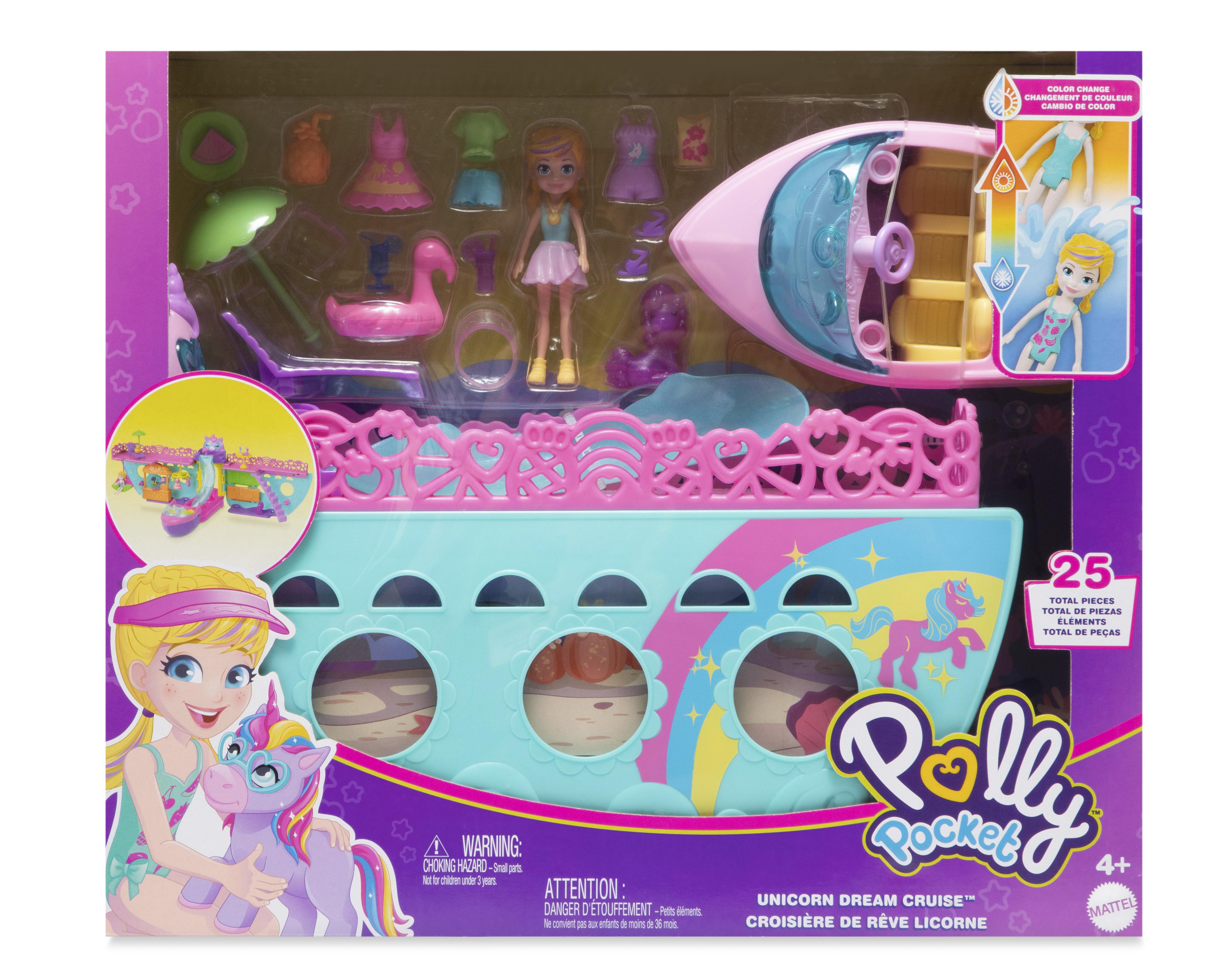 Foto 6 pulgar | Bote de Unicornio de Juguete Polly Pocket