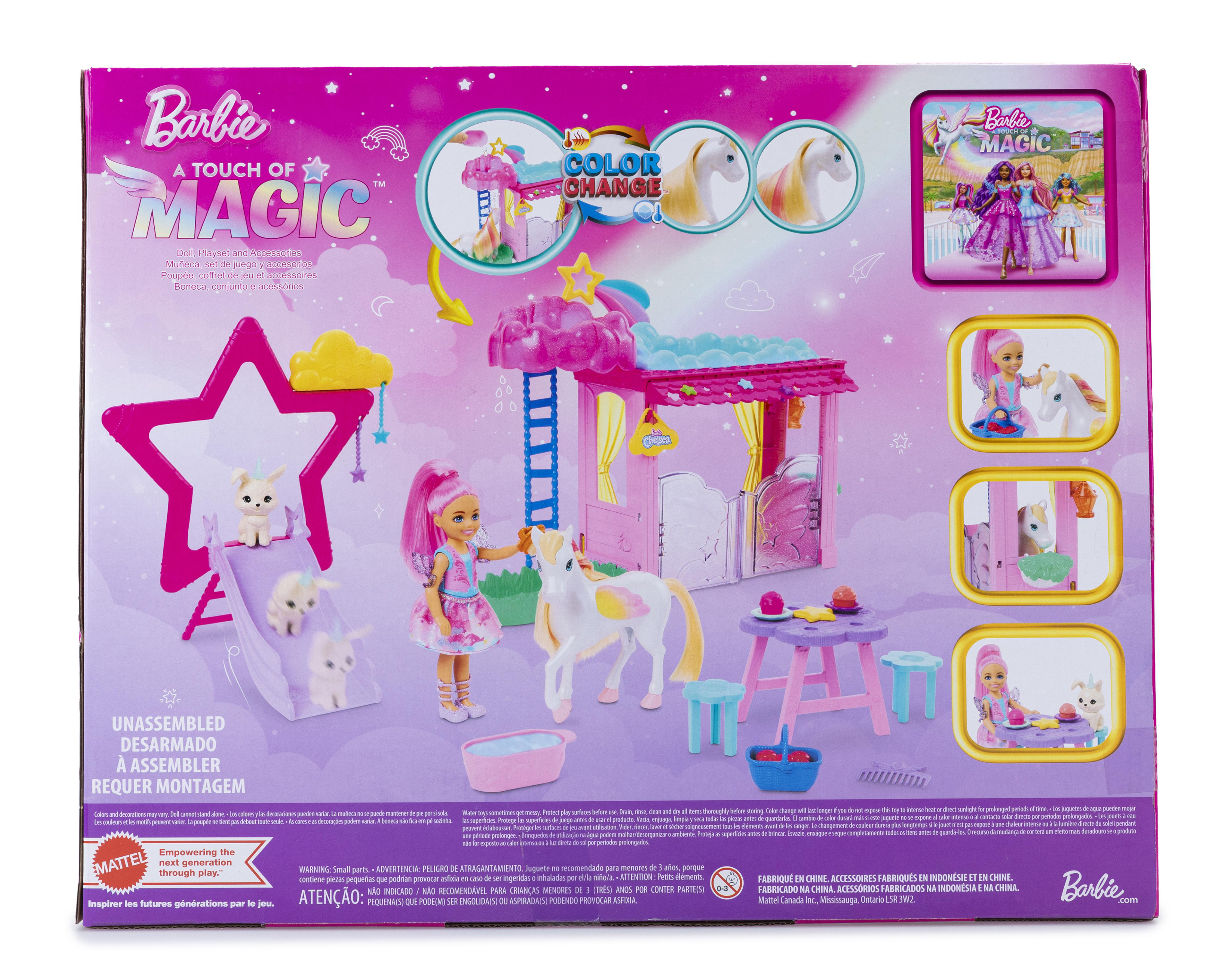Foto 3 pulgar | Muñeca Barbie A Touch of Magic Set de Juego Chelsea y Pegaso