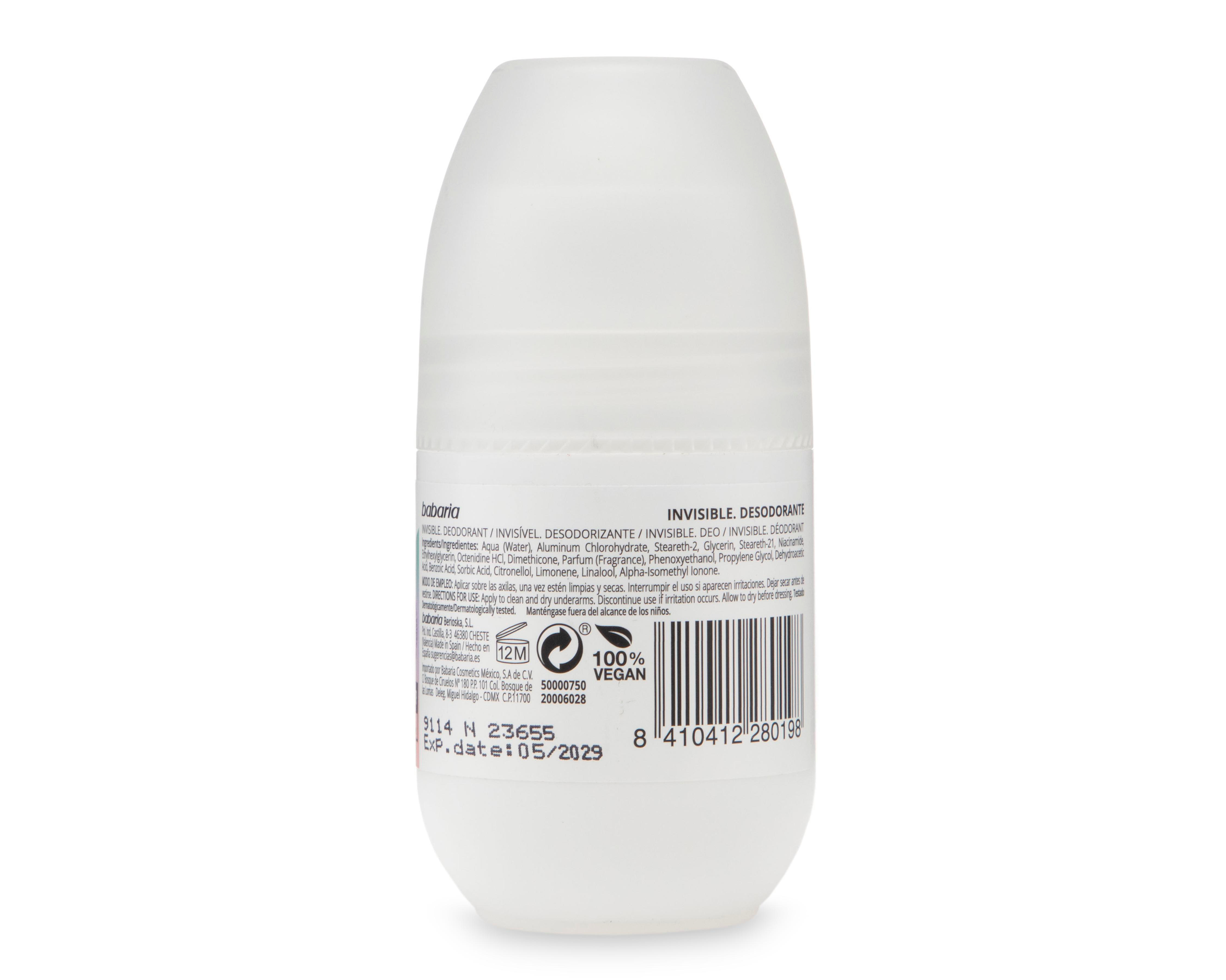 Foto 3 pulgar | Desodorante Roll-On Babaria Invisible con Vitamina B3 50 ml