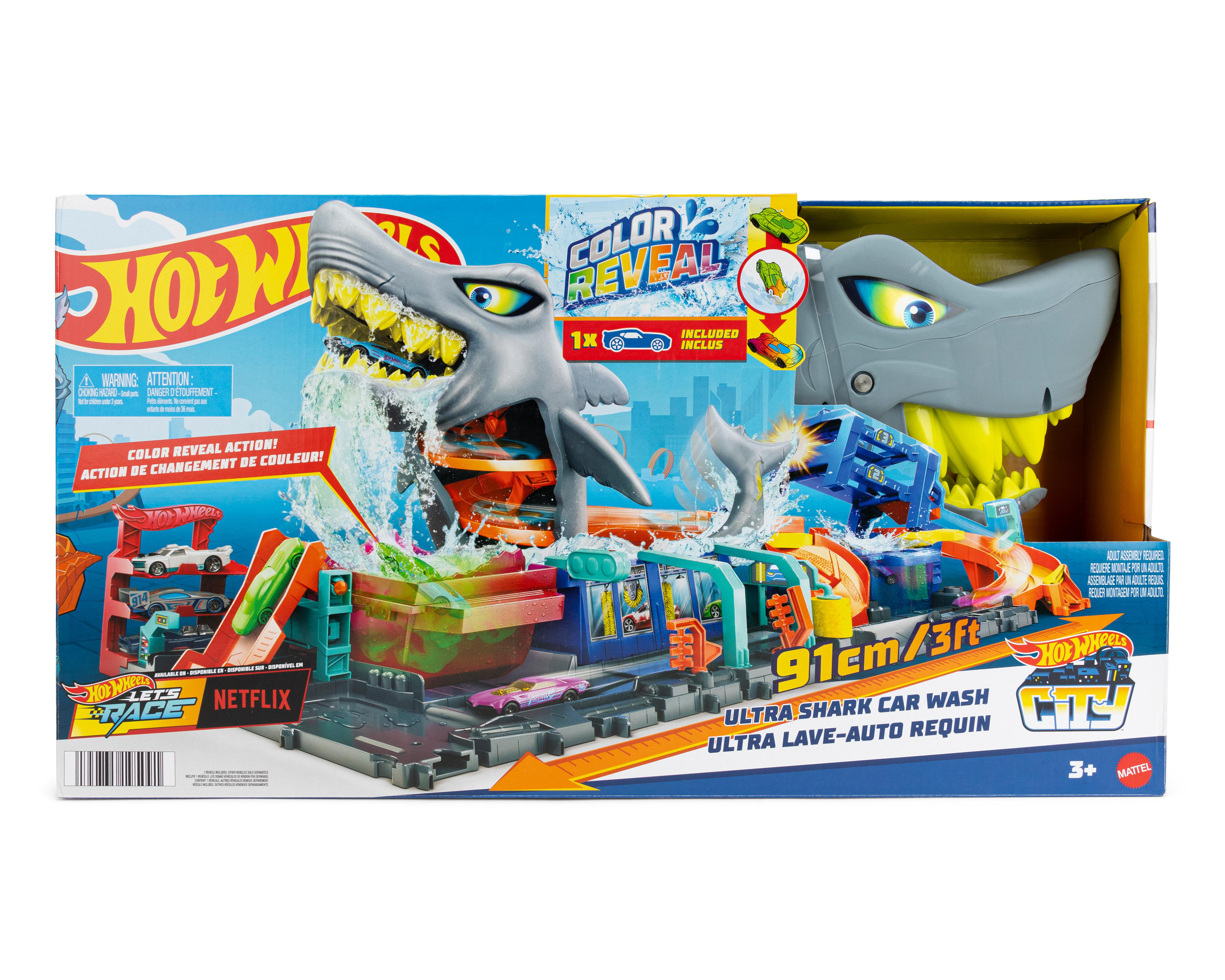 Foto 1 | Pista de Carreras Hot Wheels Lavado de Autos Mega Tiburón