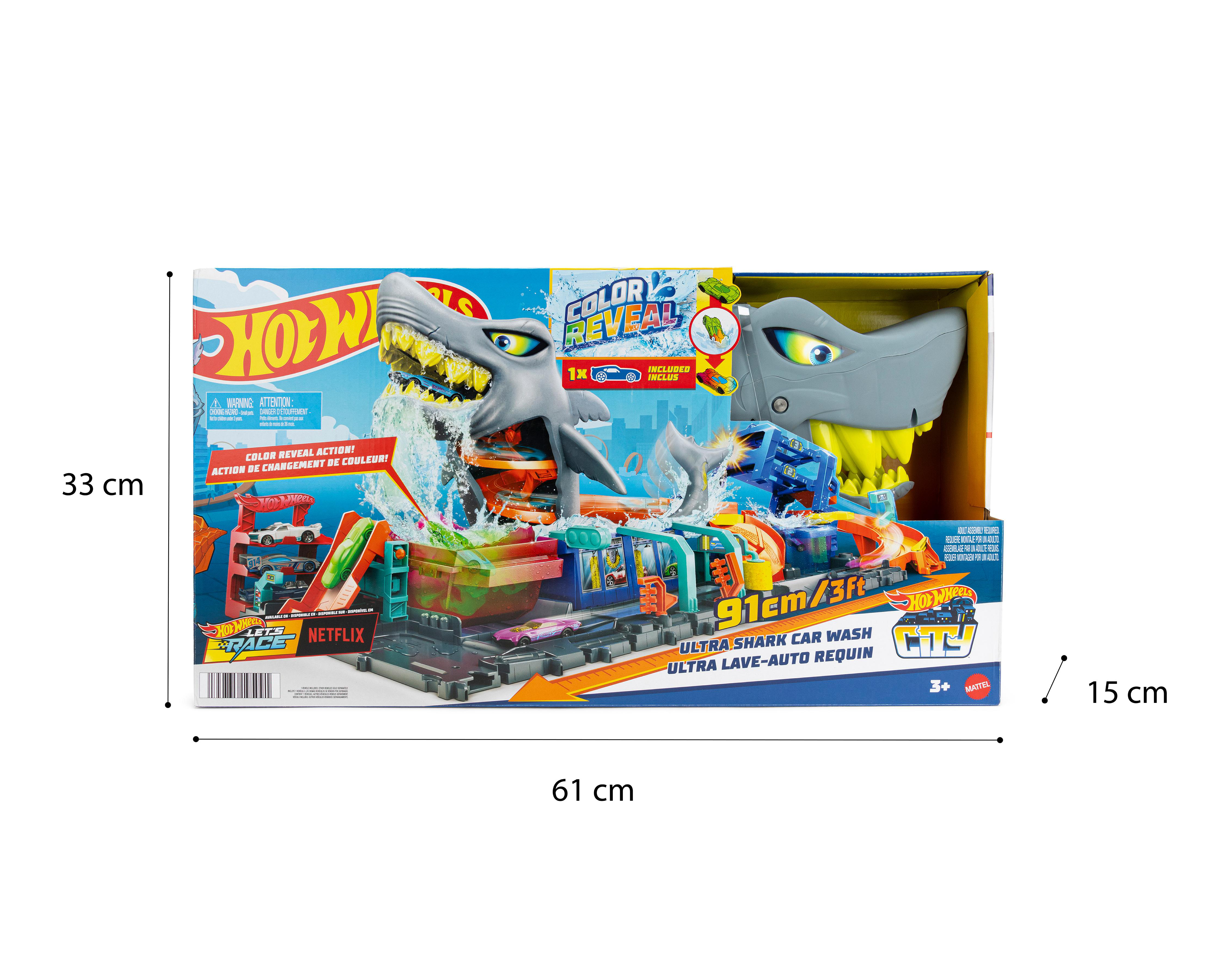 Foto 4 pulgar | Pista de Carreras Hot Wheels Lavado de Autos Mega Tiburón