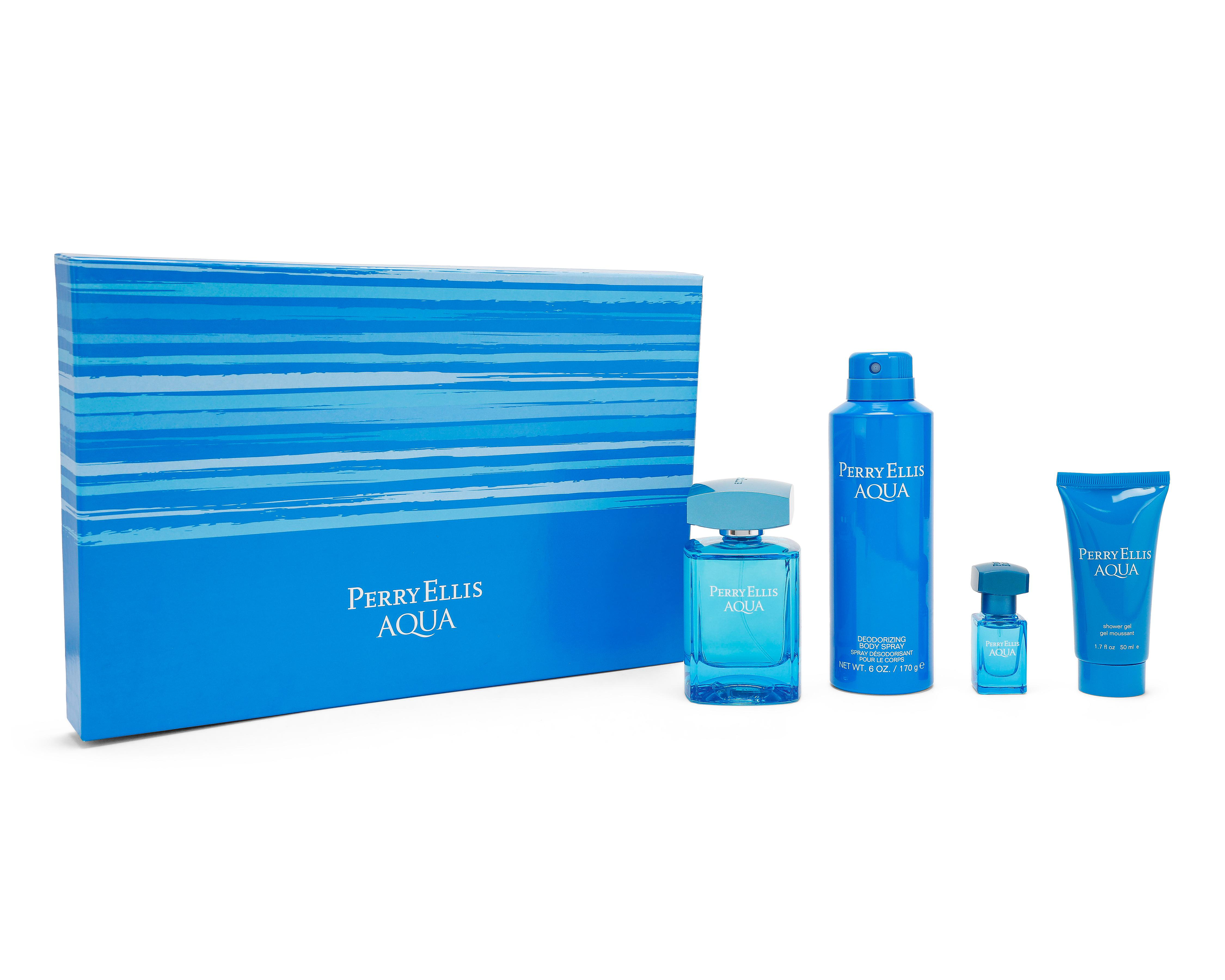 Foto 2 pulgar | Estuche para Hombre Perry Ellis Aqua 4 Piezas