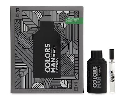 Foto 1 | Estuche para Hombre United Colors of Benetton Black Intenso 2 Piezas