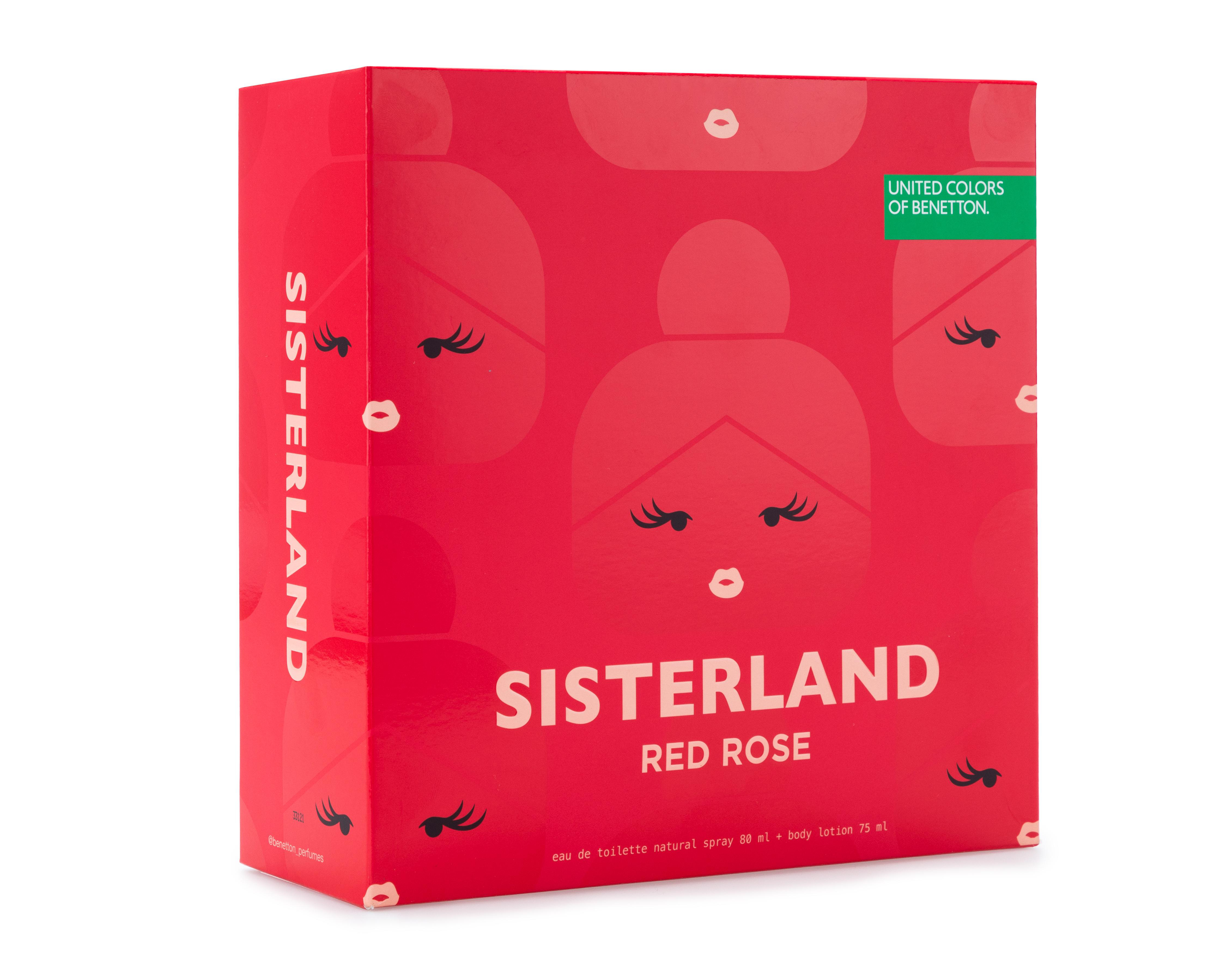 Foto 5 pulgar | Estuche para Mujer United Colors Of Benetton Sisterland Red Rose 2 Piezas