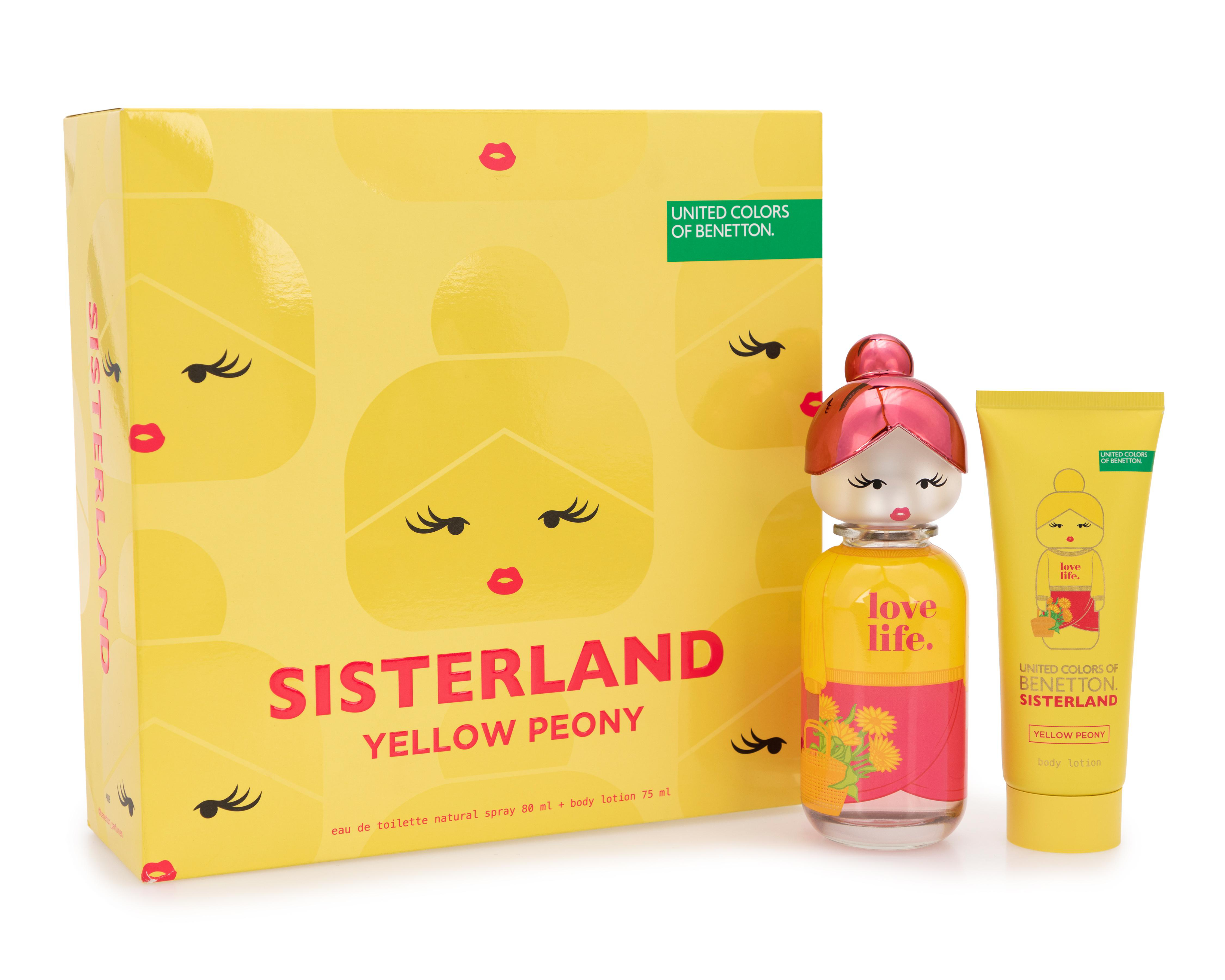 Foto 2 pulgar | Estuche para Mujer United Colors Of Benetton Sisterland Yellow Peony 2 Piezas
