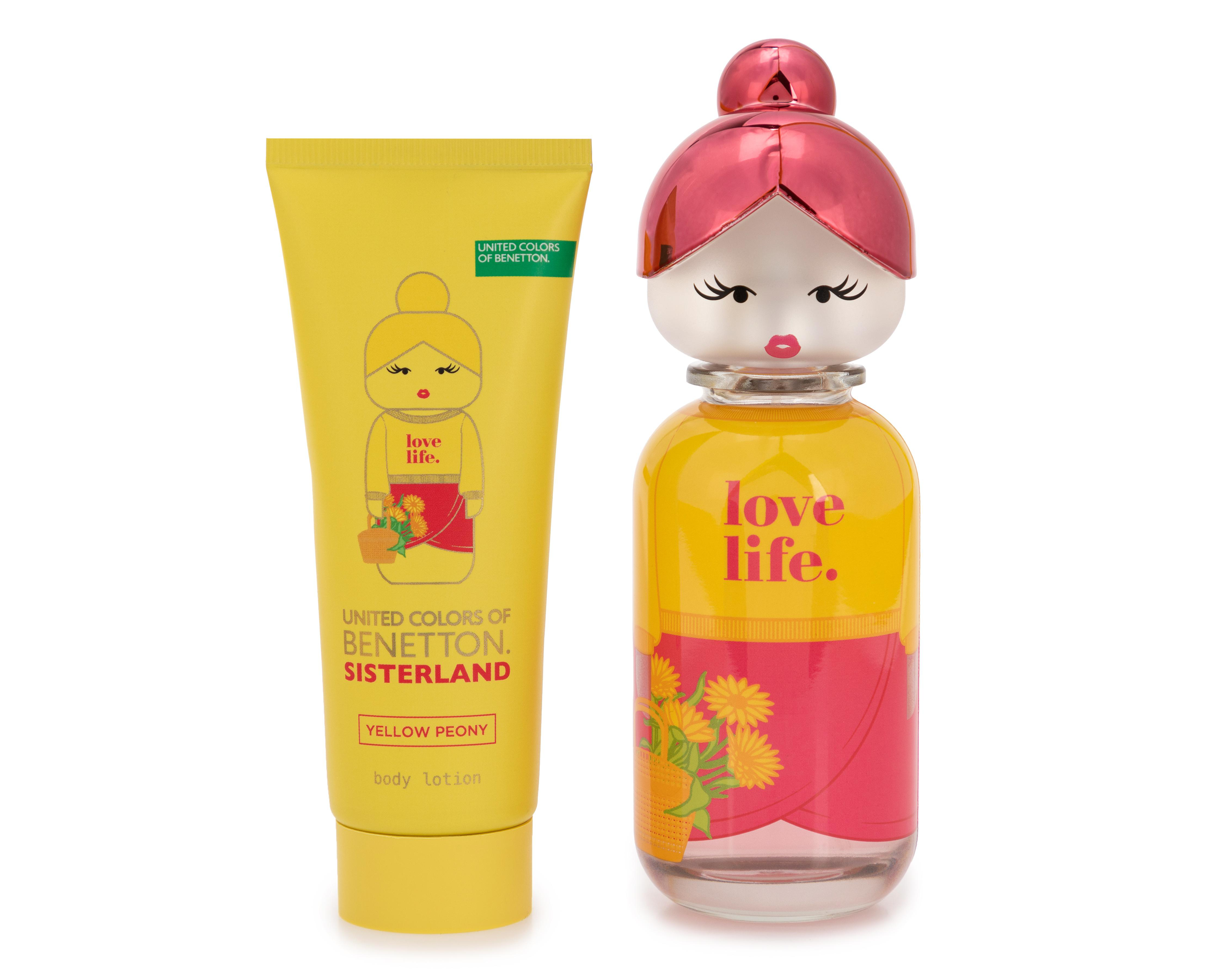 Foto 4 pulgar | Estuche para Mujer United Colors Of Benetton Sisterland Yellow Peony 2 Piezas