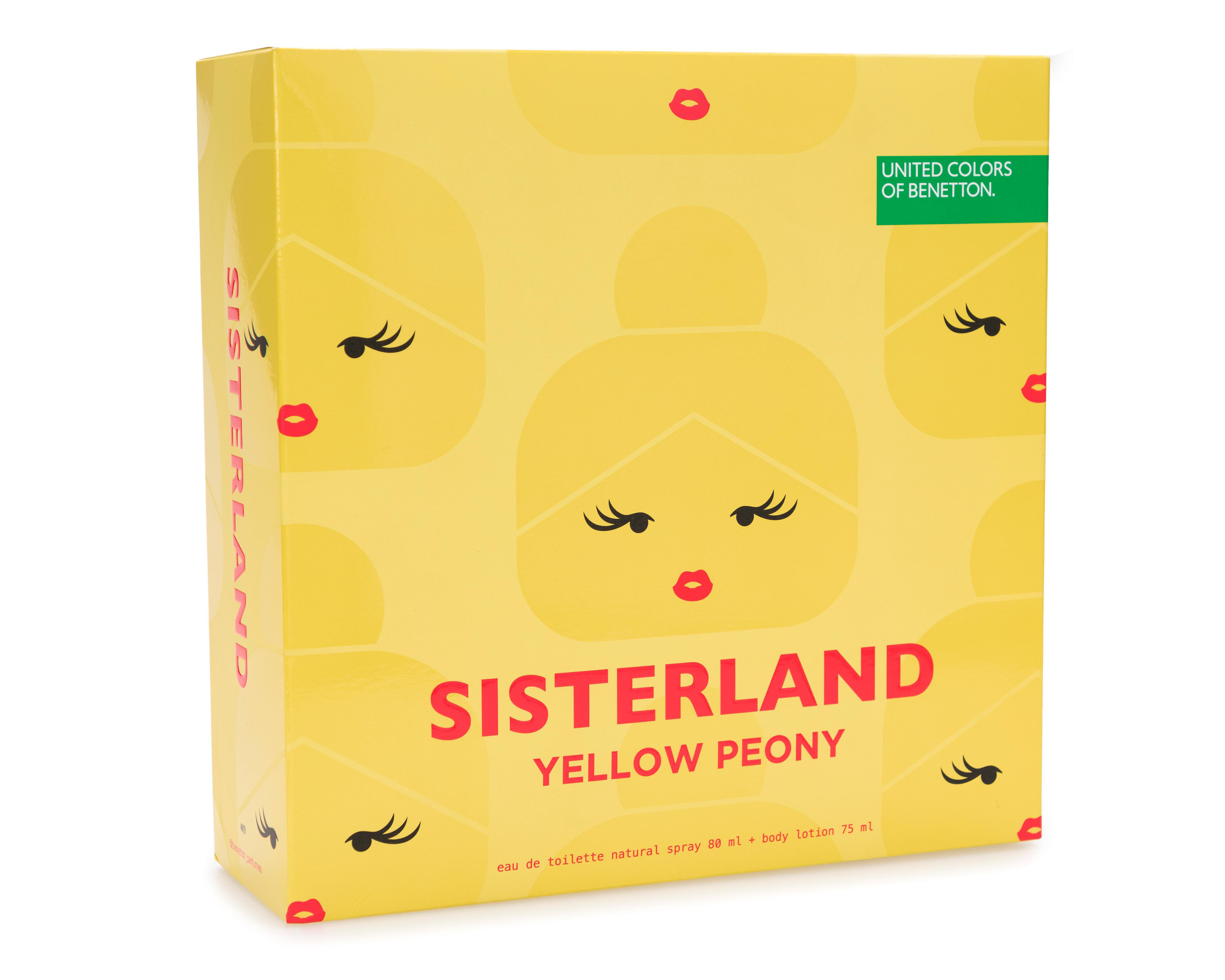 Foto 5 pulgar | Estuche para Mujer United Colors Of Benetton Sisterland Yellow Peony 2 Piezas