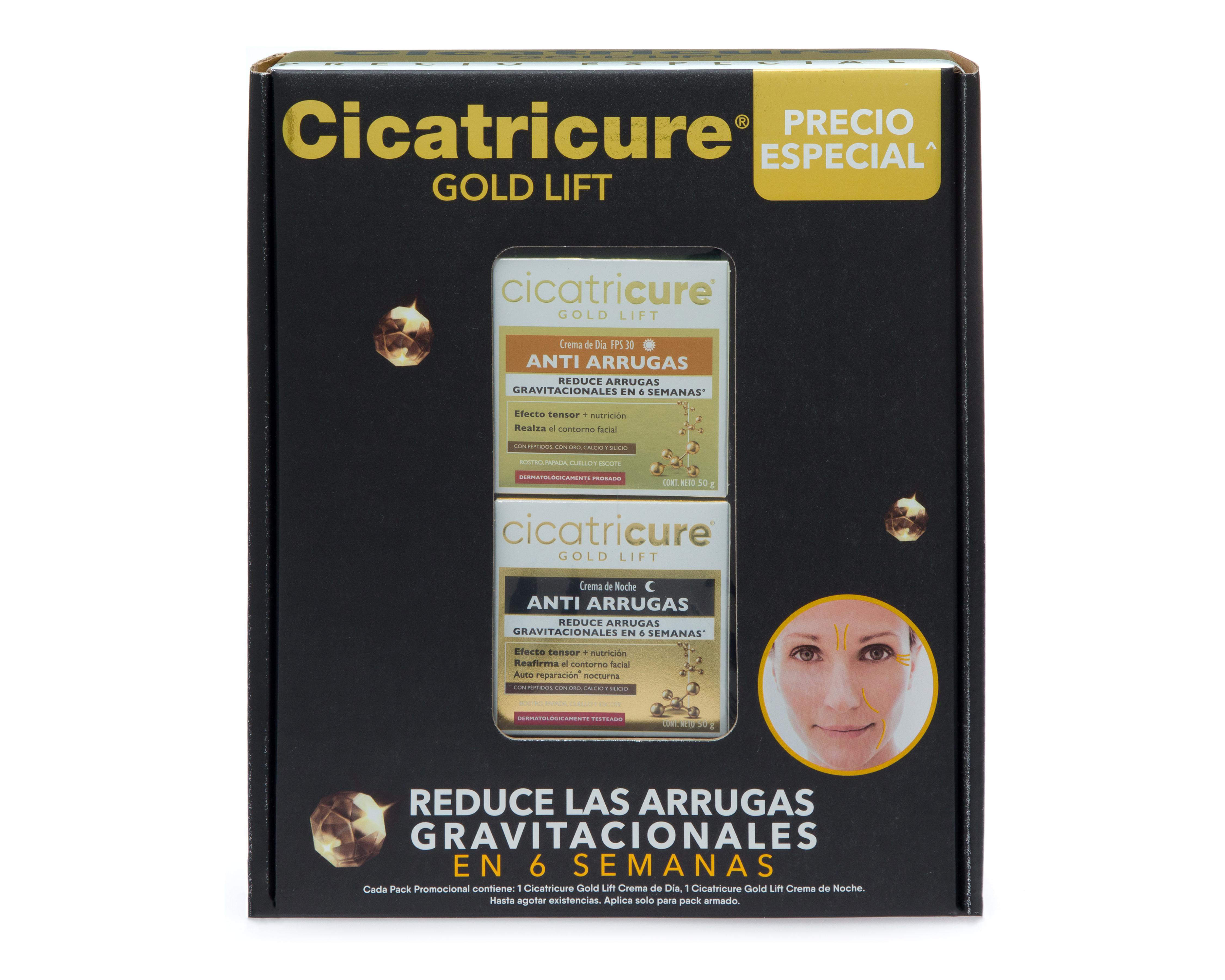 Foto 5 pulgar | Crema Facial Antiarrugas Cicatricure Gold Lift 2 Piezas
