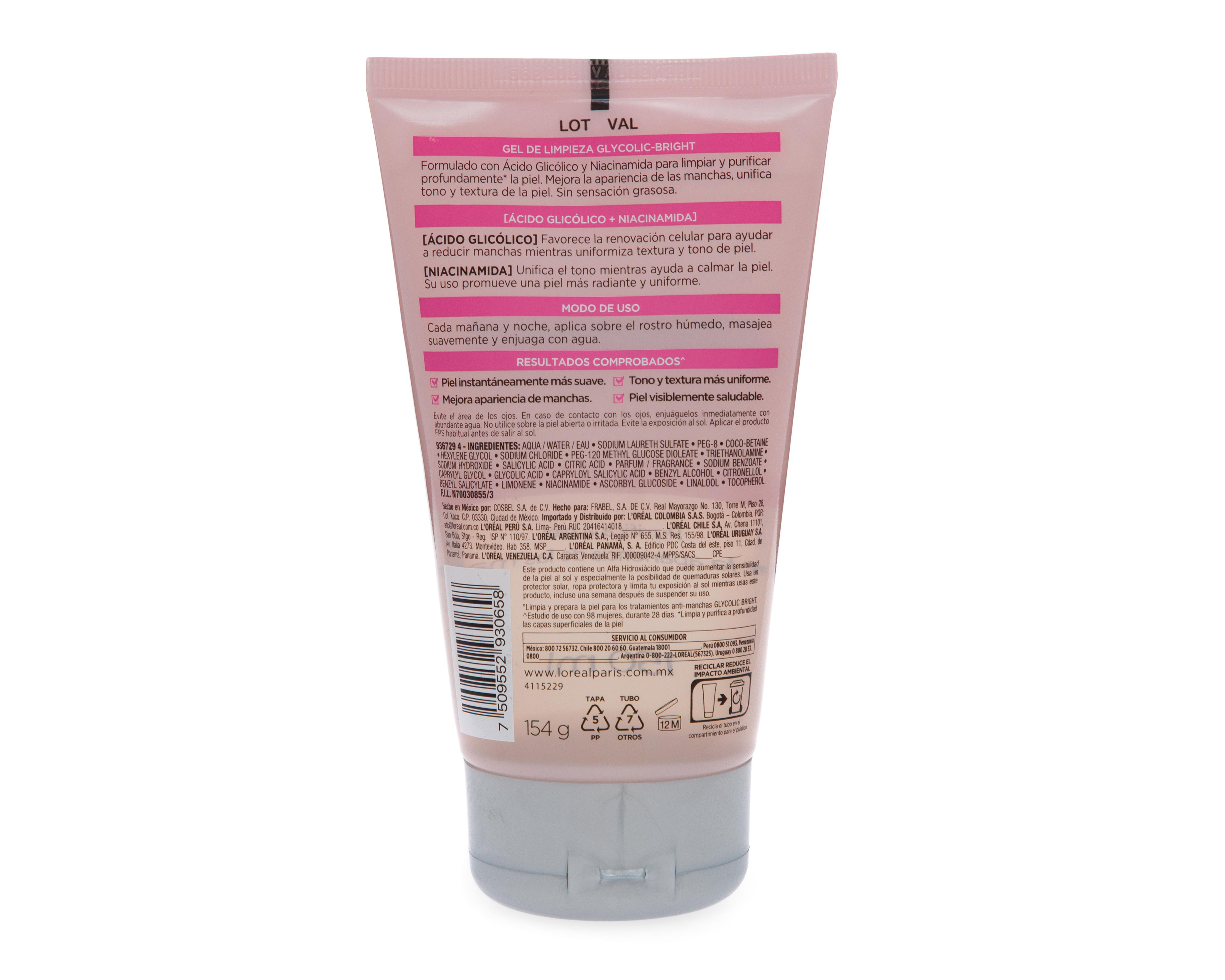 Foto 3 pulgar | Gel de Limpieza Anti-Manchas L'Oréal Glycolic Bright 150 ml