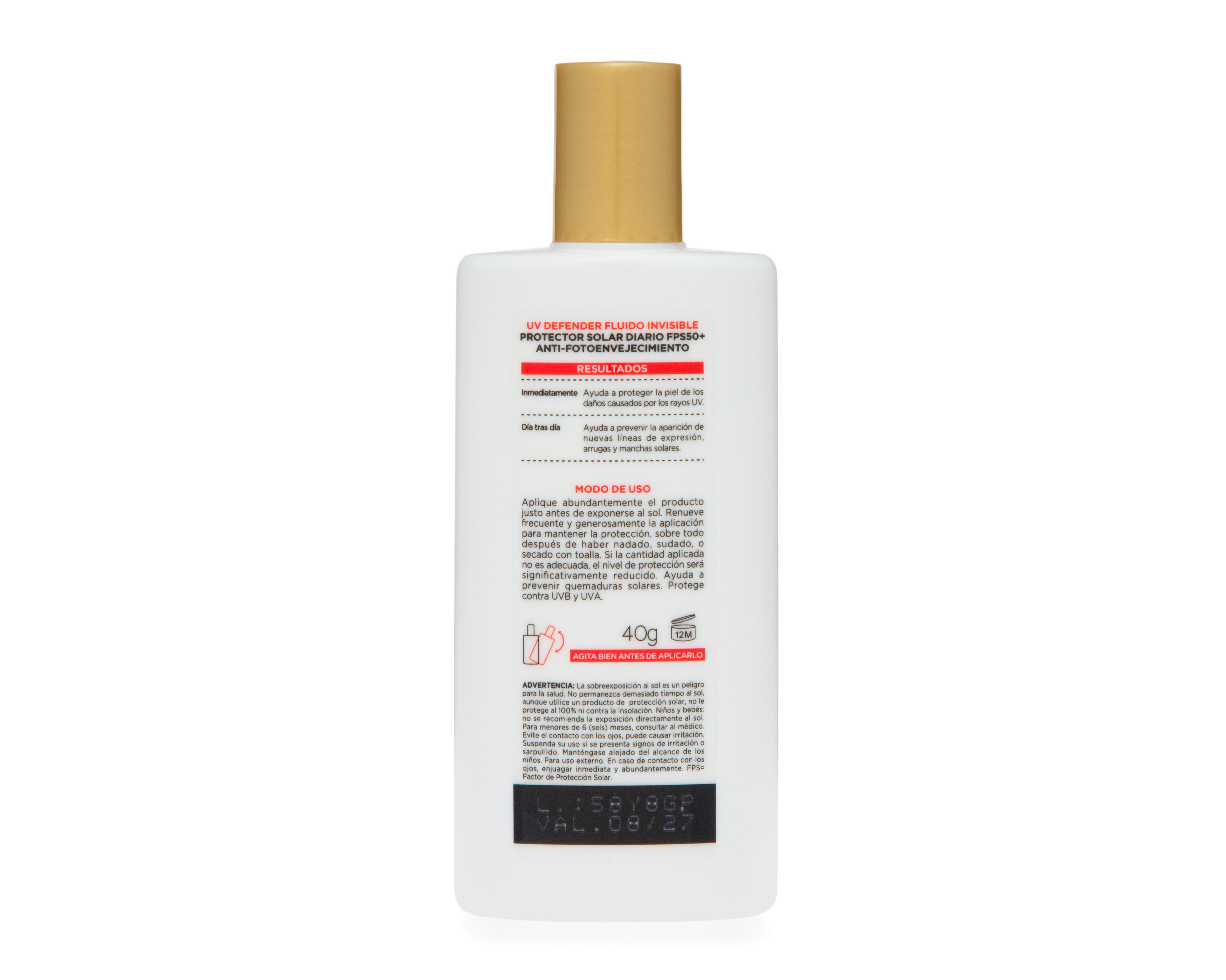 Foto 2 | Protector Solar Fluido Invisible L'Oréal UV Defender 40 g