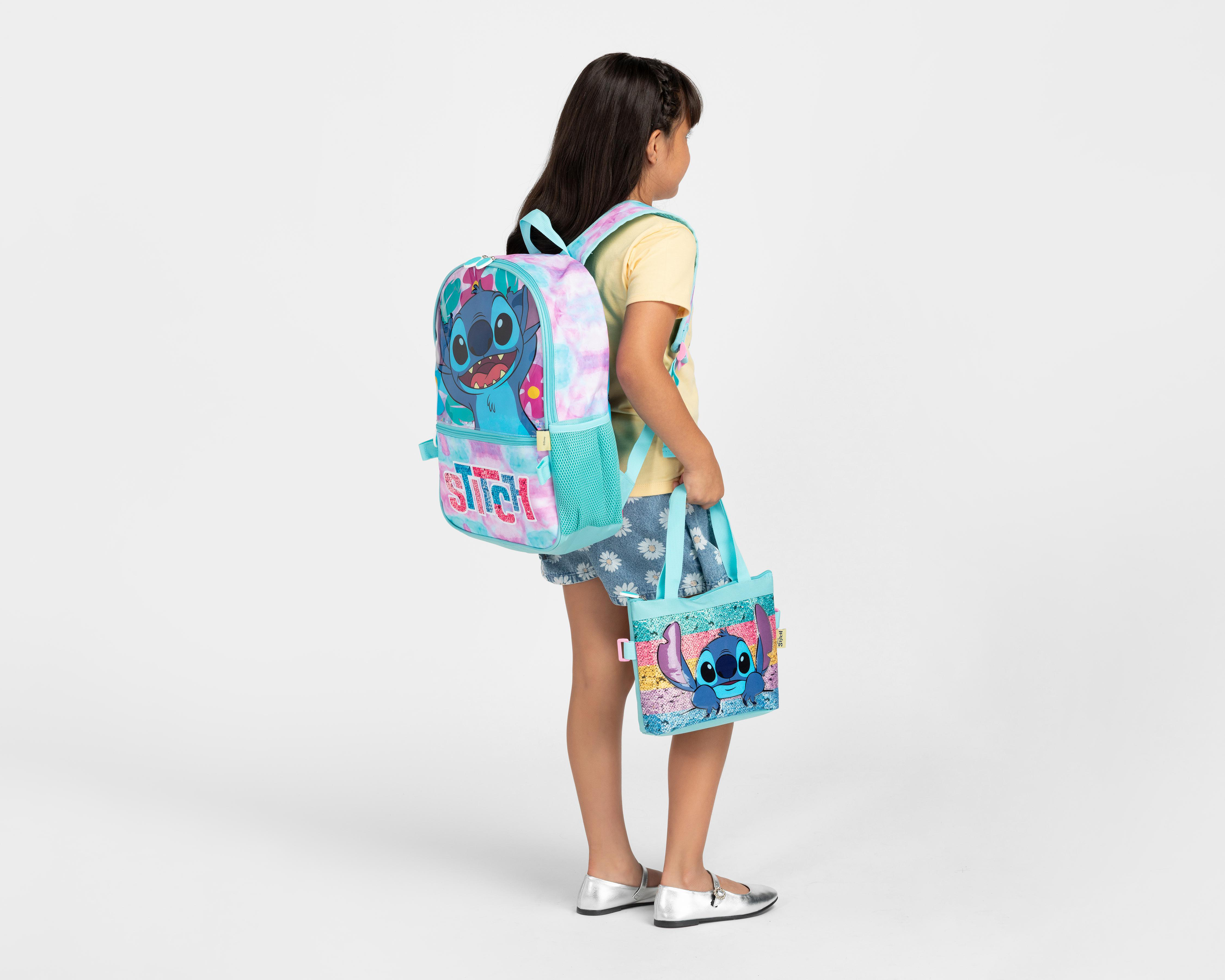 Foto 7 pulgar | Mochila Escolar Disney Stitch con Bolsa