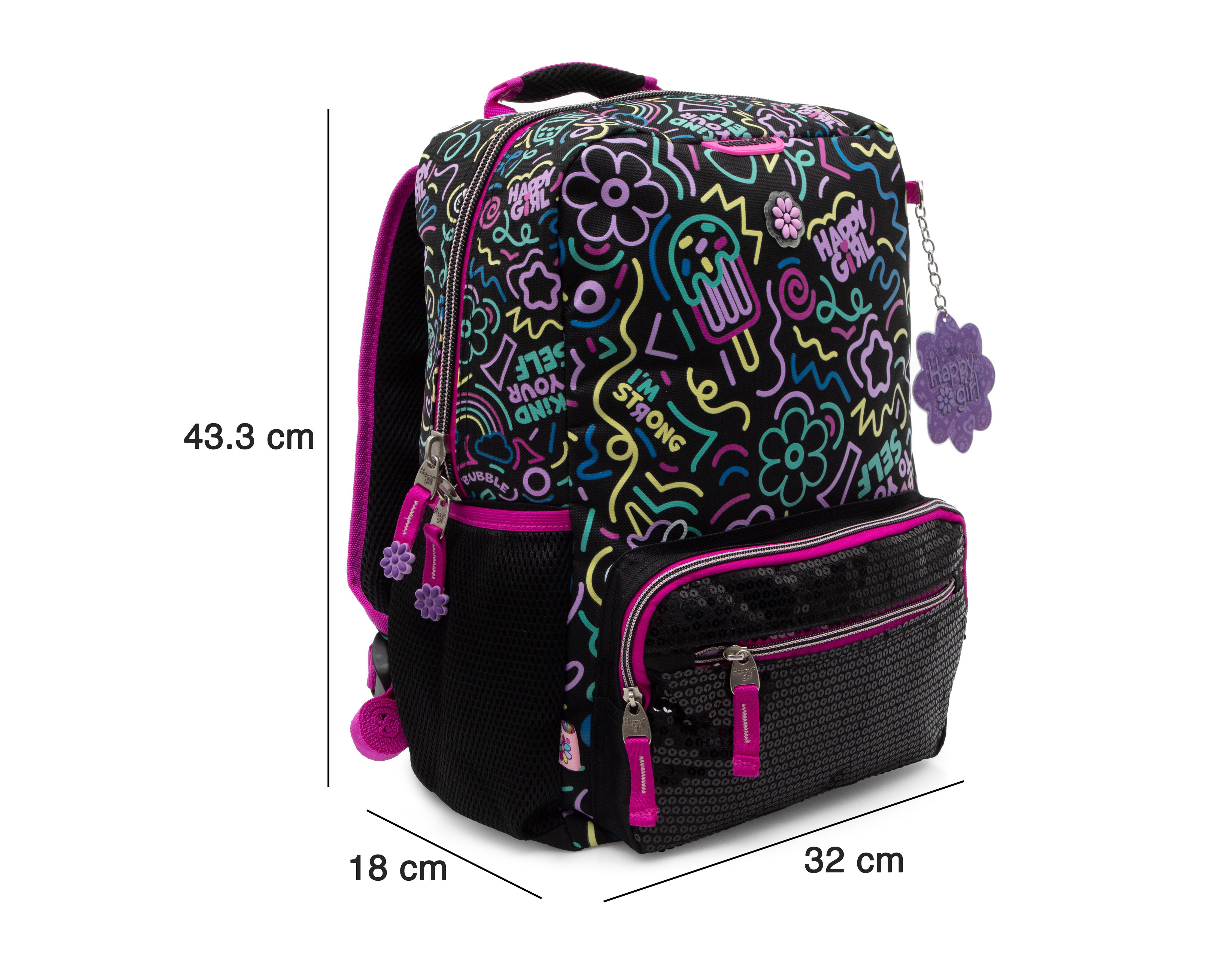 Foto 8 | Mochila Escolar Chenson Happy Girl Negra