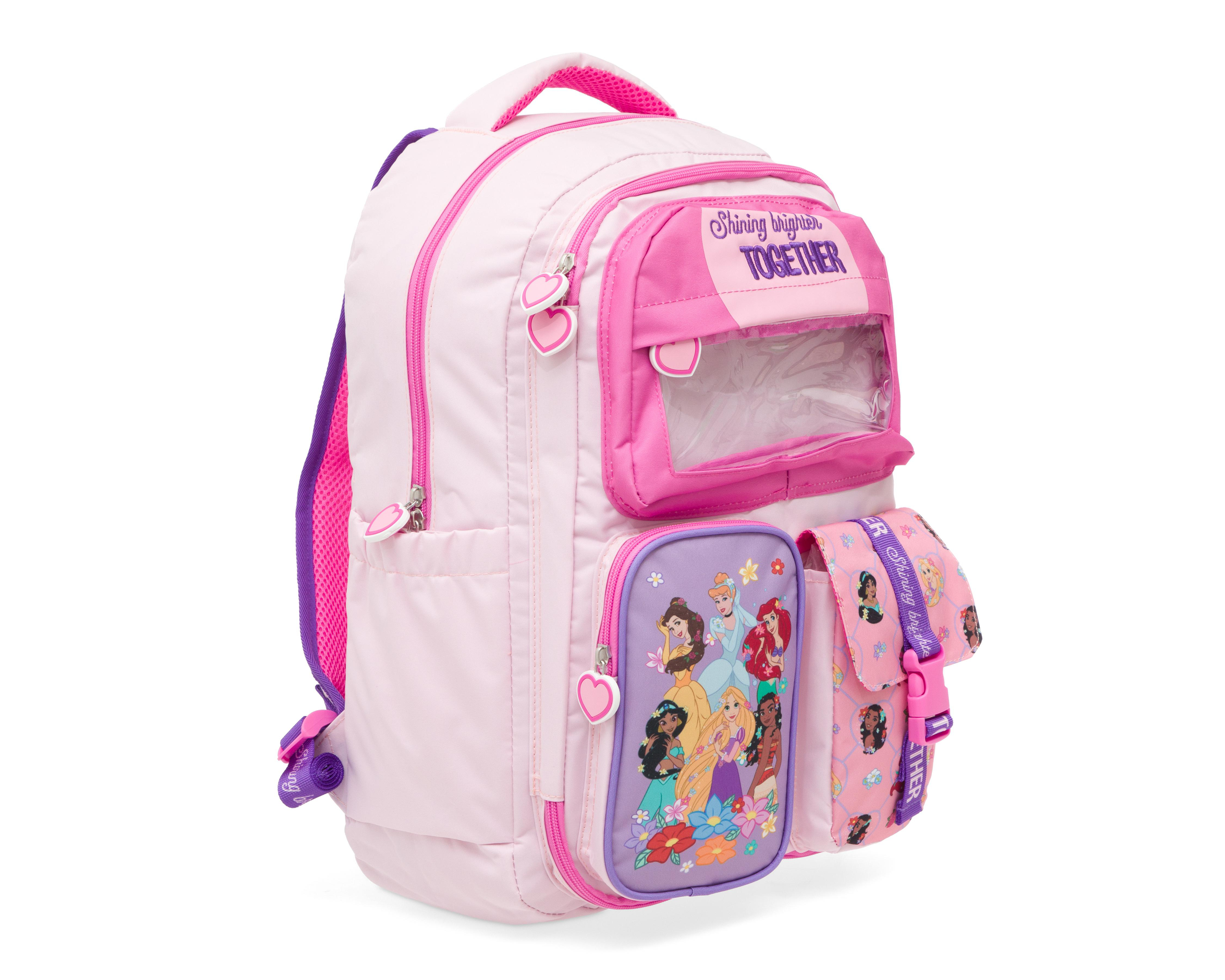 Foto 3 pulgar | Mochila Disney Princesas Rosa