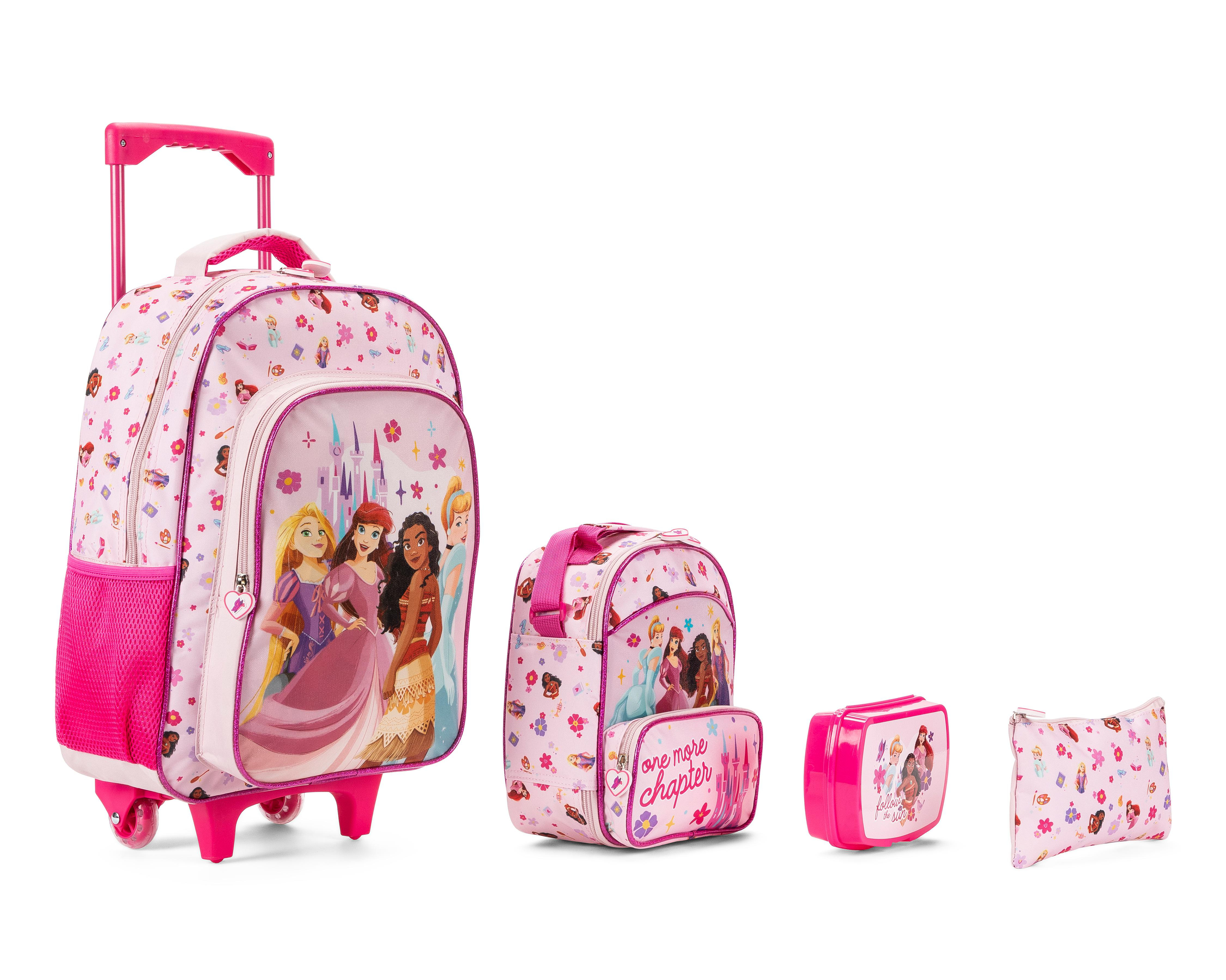 Foto 3 pulgar | Mochila con Ruedas Disney Princesas Rosa