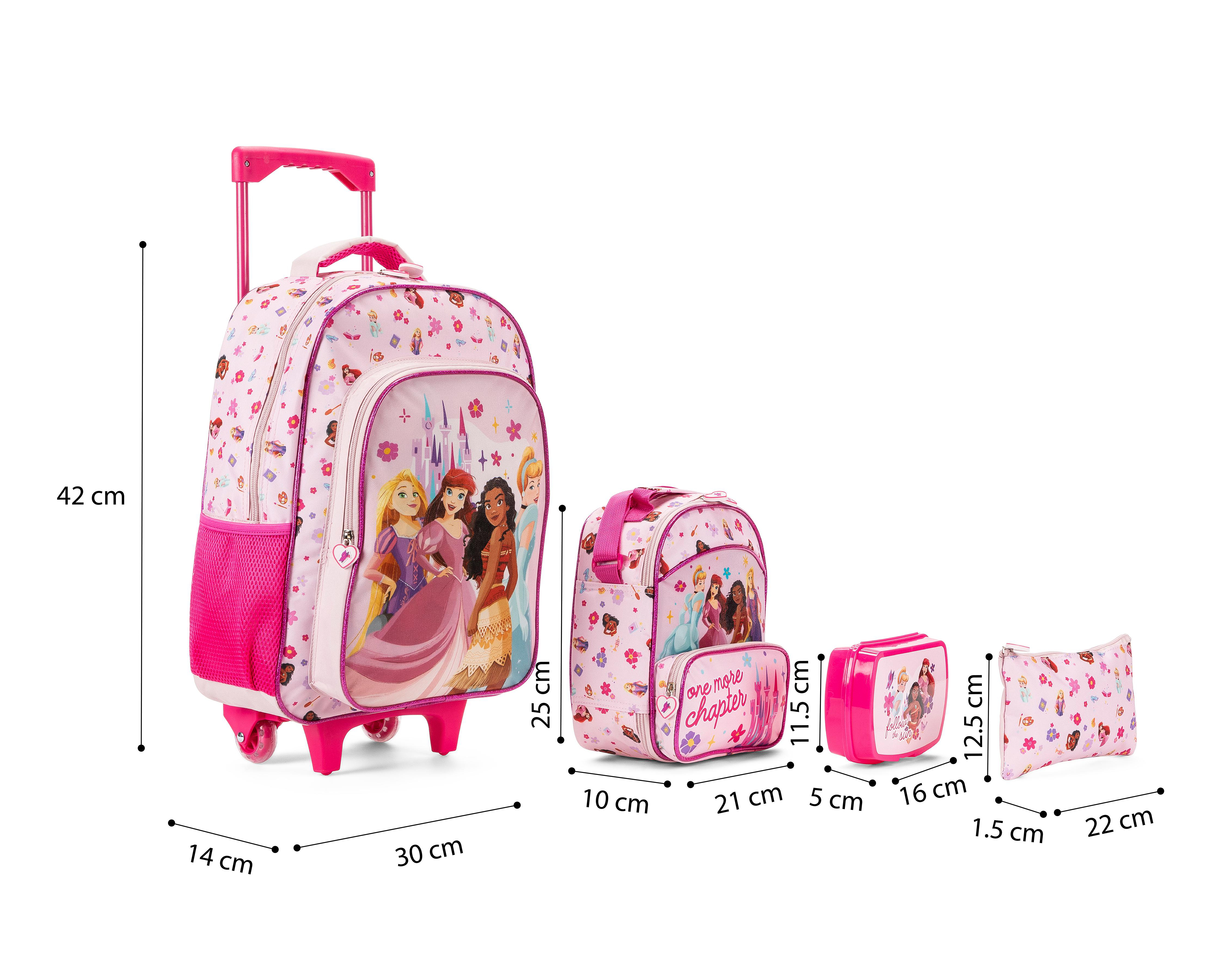 Foto 7 pulgar | Mochila con Ruedas Disney Princesas Rosa