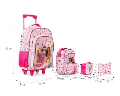 Foto 6 | Mochila con Ruedas Disney Princesas Rosa