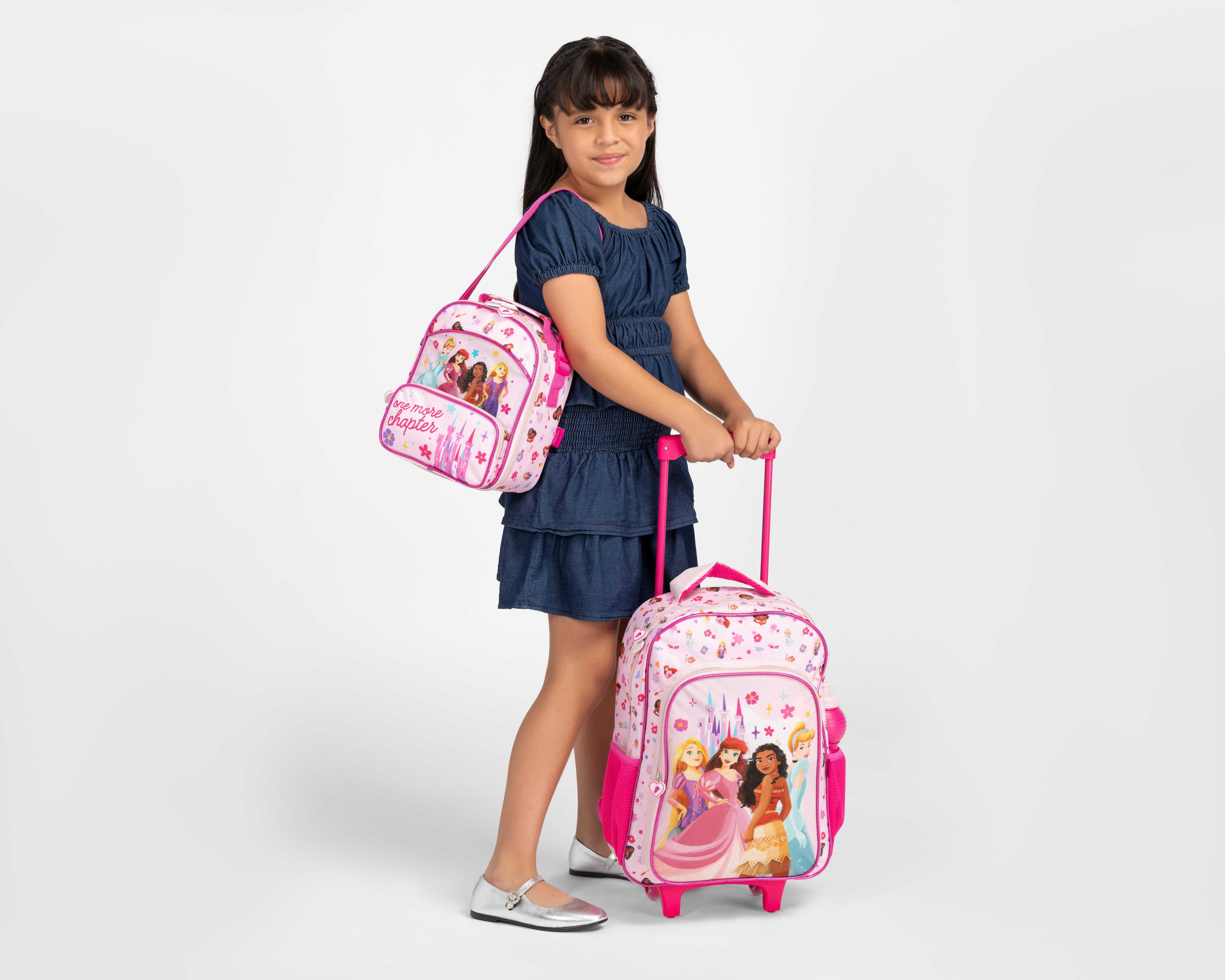 Foto 8 pulgar | Mochila con Ruedas Disney Princesas Rosa