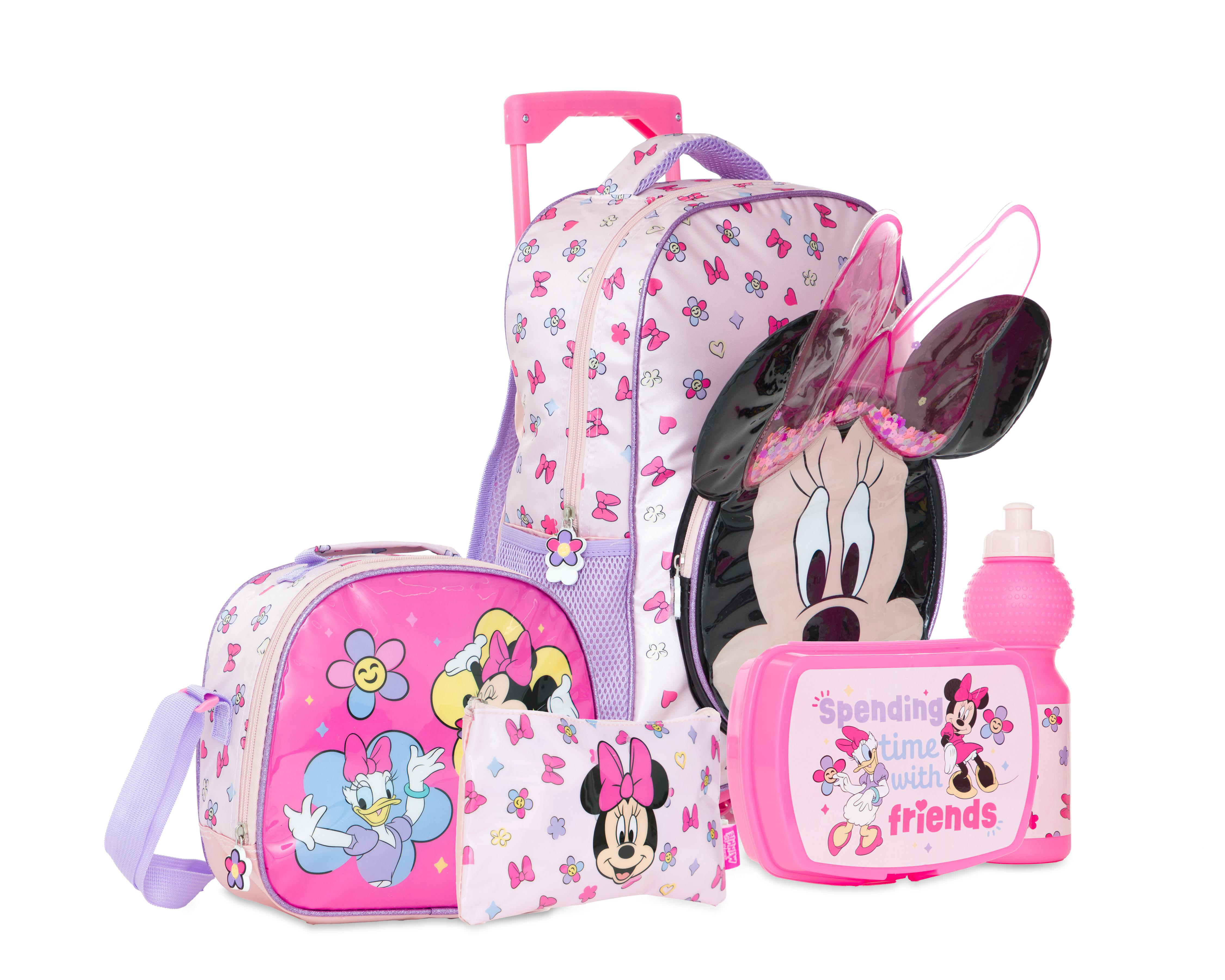 Foto 3 pulgar | Mochila con Ruedas Disney Minnie Mouse Rosa