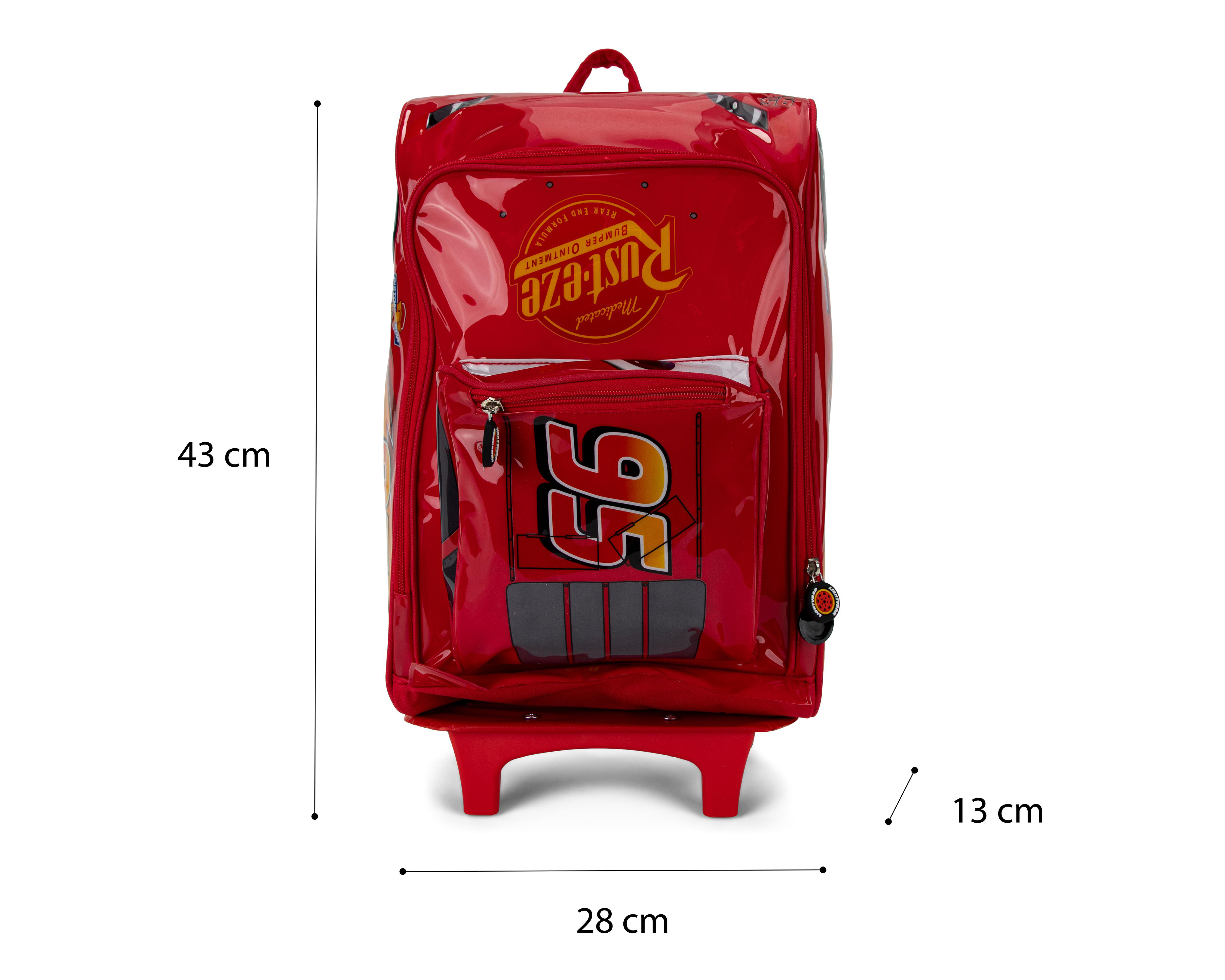 Foto 7 pulgar | Mochila con Ruedas Disney Cars Roja