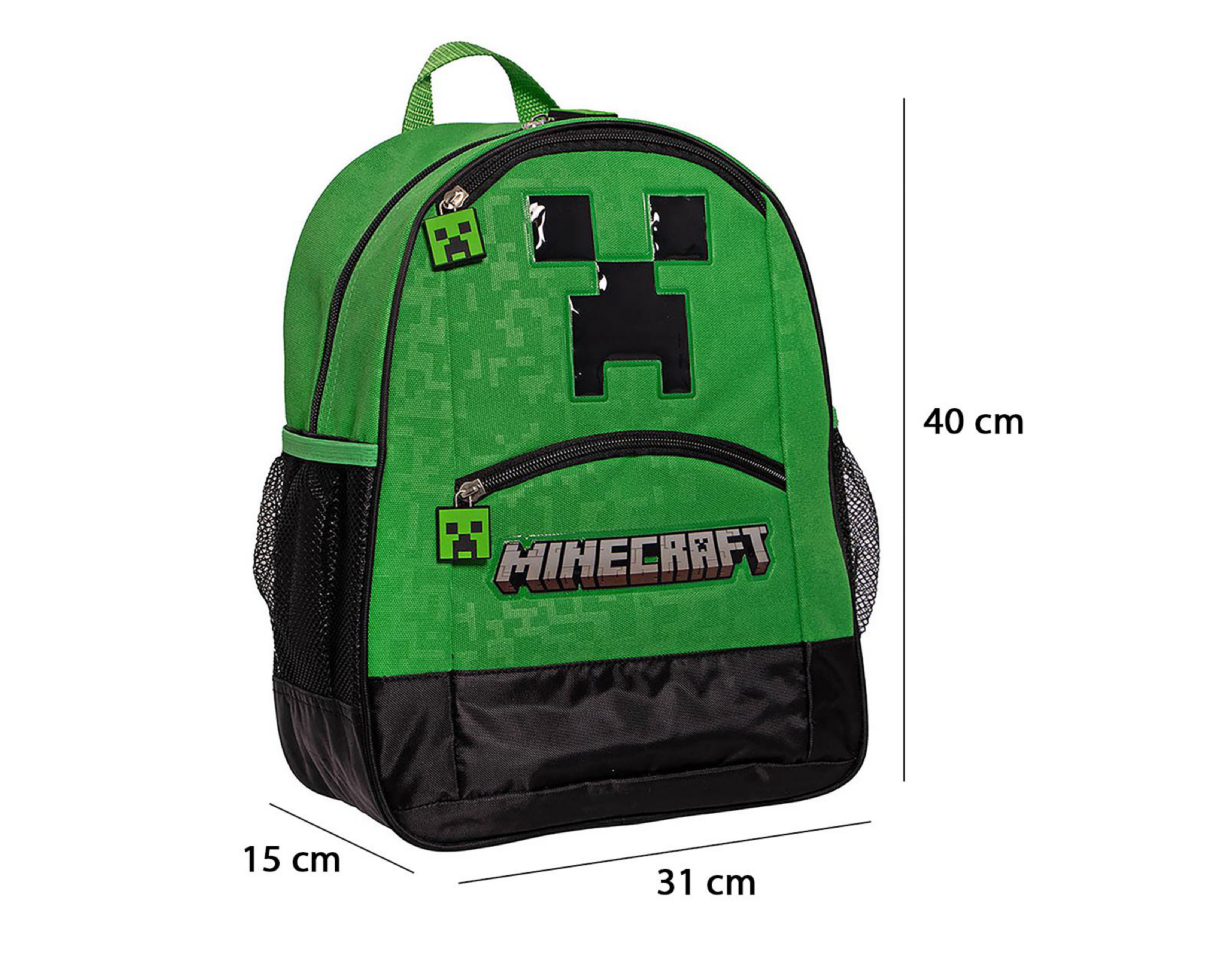 Foto 7 pulgar | Mochila Escolar Minecraft Verde