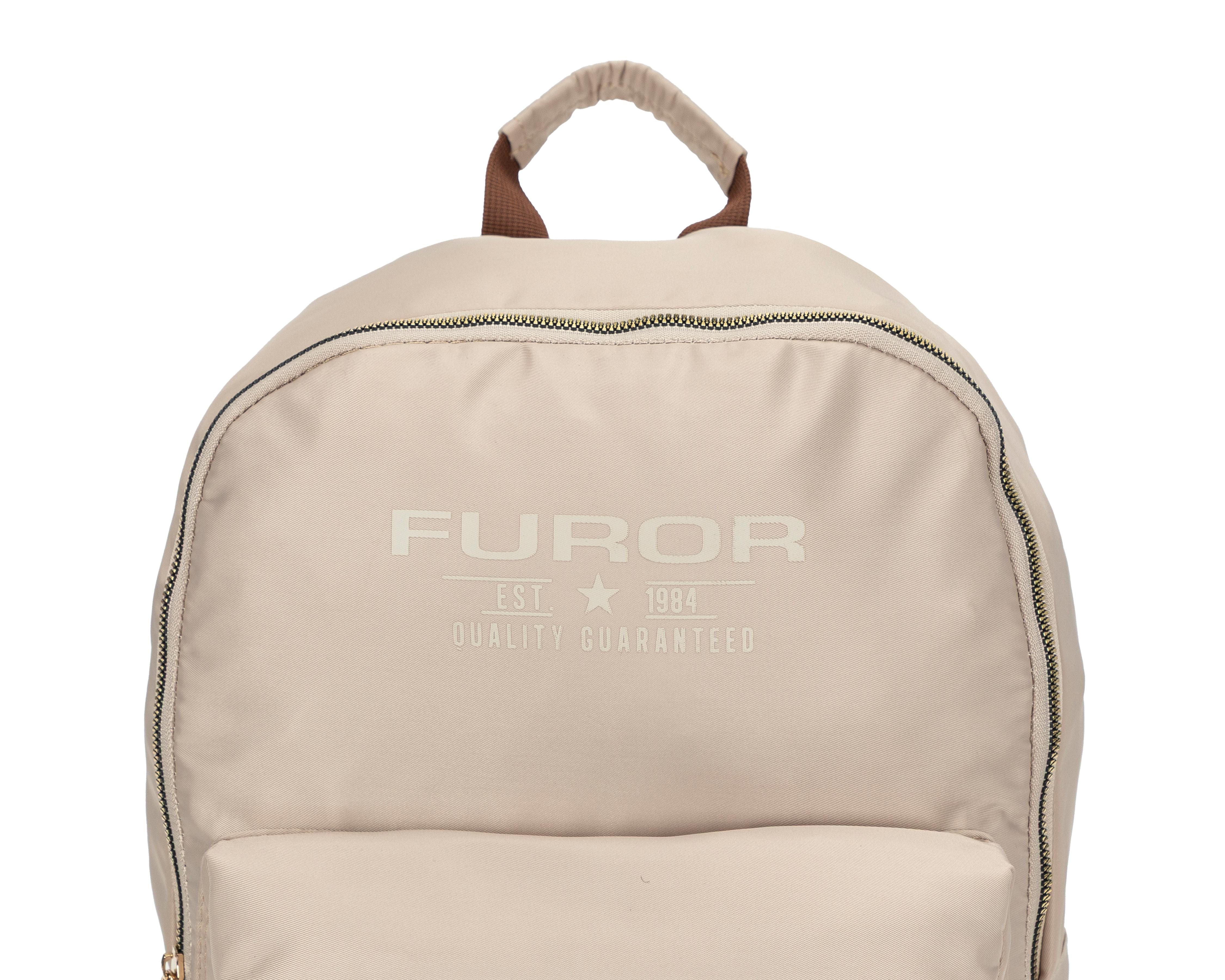Foto 6 pulgar | Mochila Escolar Furor Beige