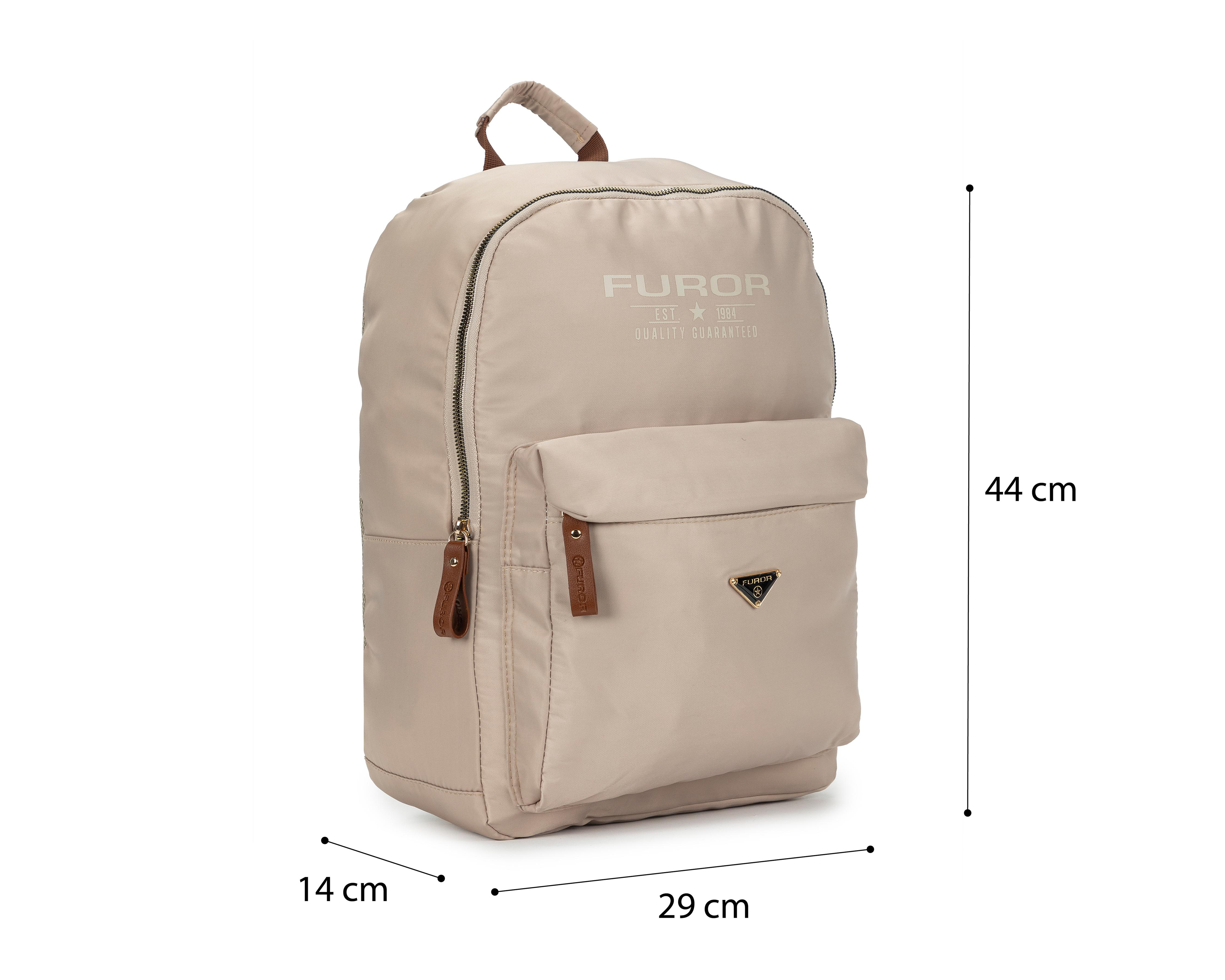 Foto 8 pulgar | Mochila Escolar Furor Beige