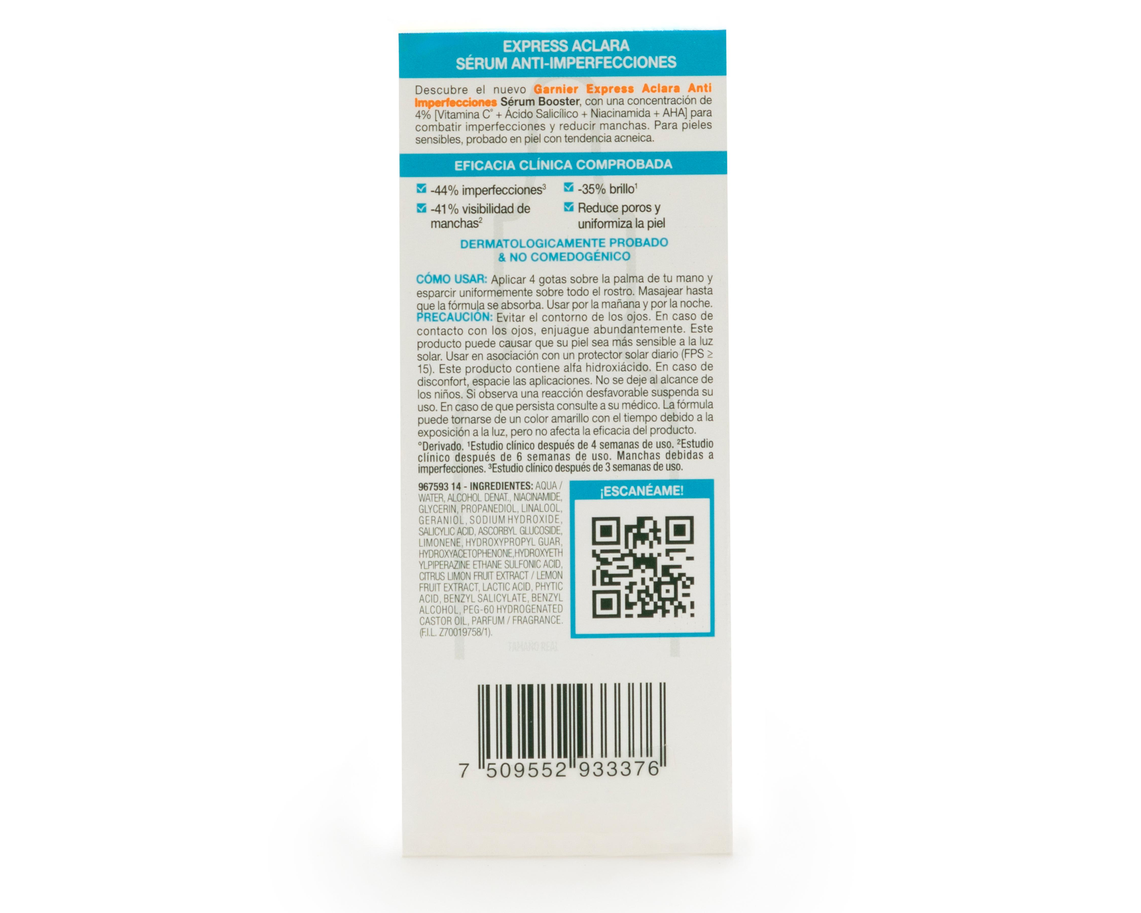 Foto 3 pulgar | Sérum Antiimperfecciones Garnier Skin Active Express Aclara 15 ml