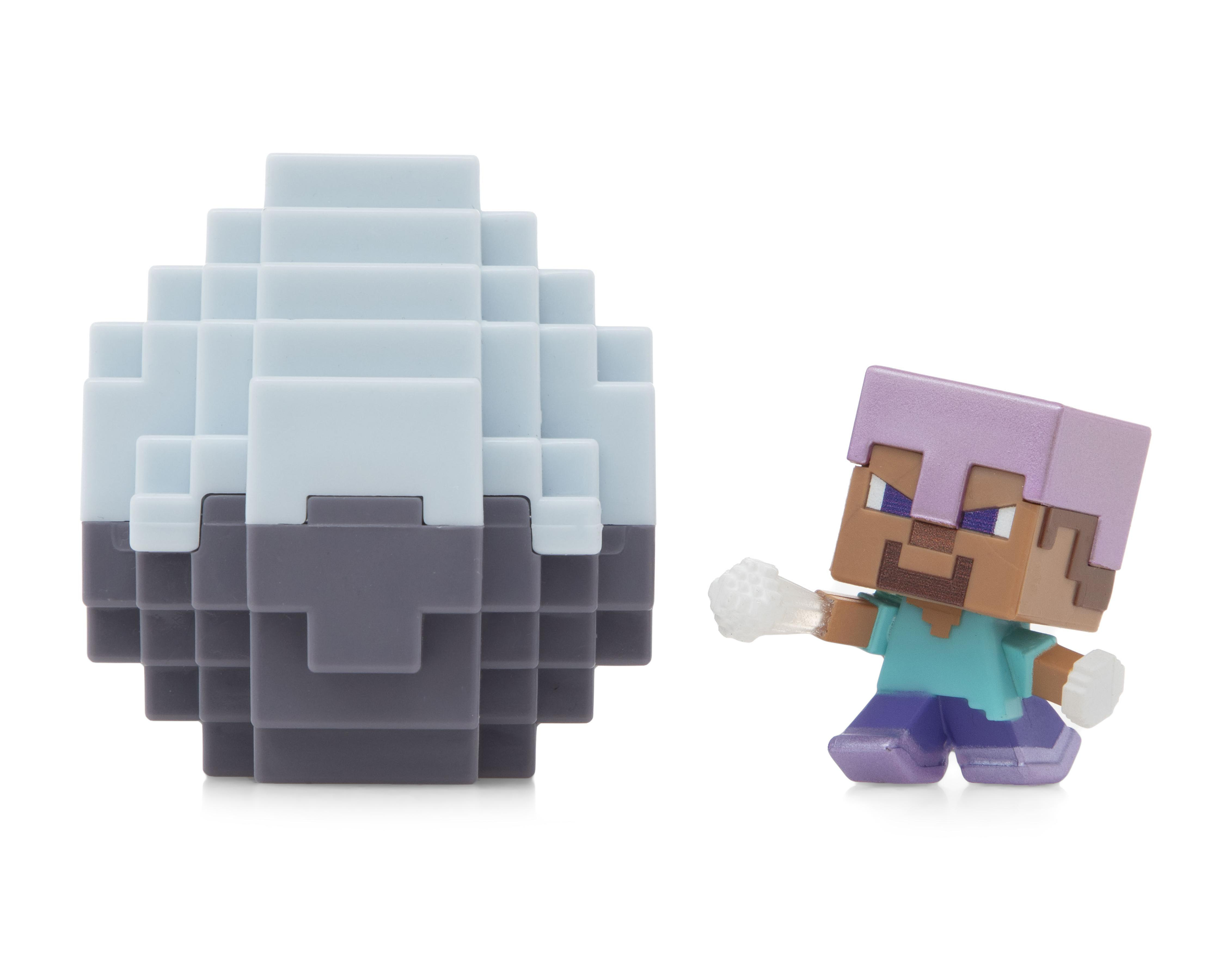 Figura de Minecraft Vanilla Steve Lanzador Bolas de Nieve