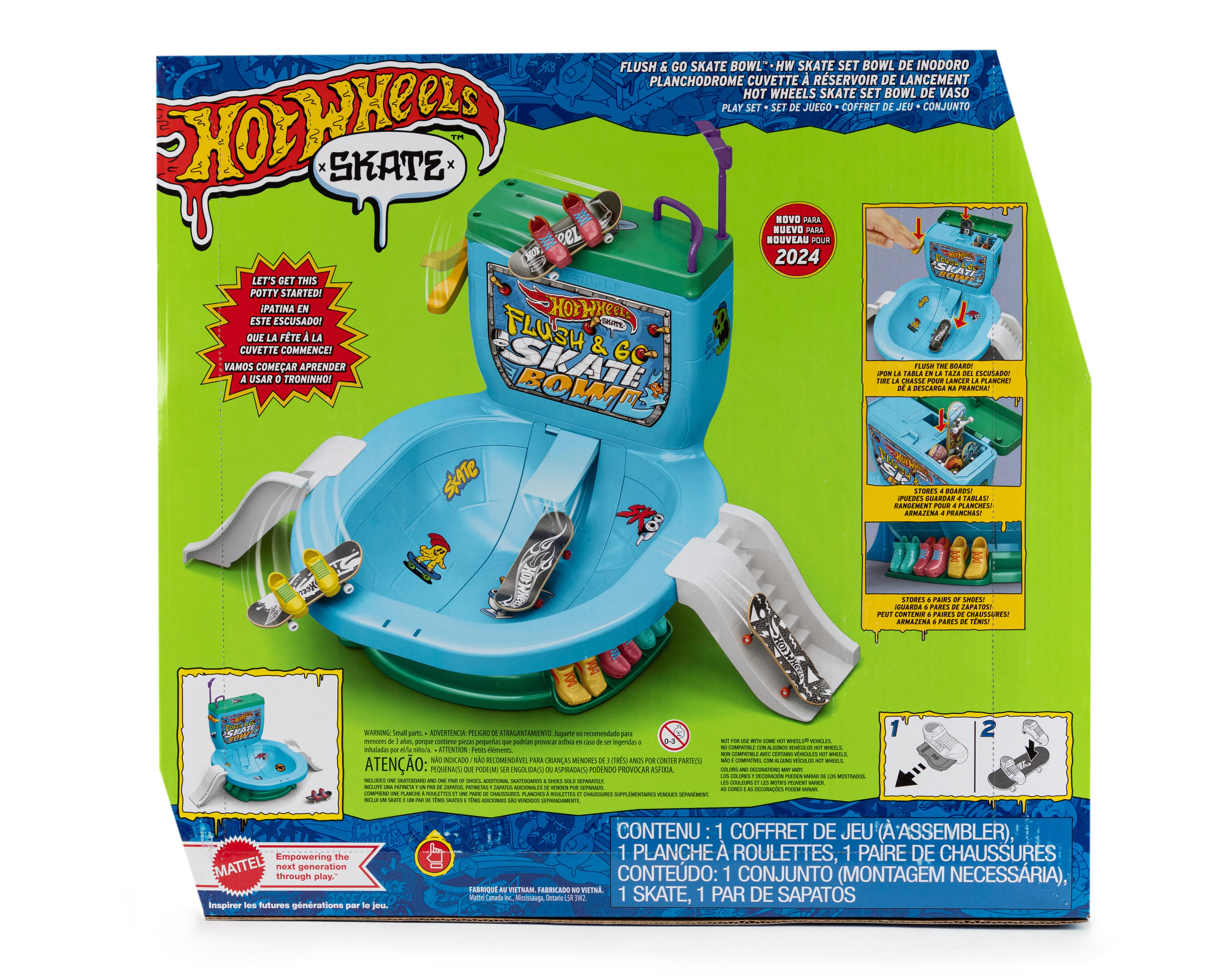 Foto 3 pulgar | Pista Hot Wheels Flush & Go Skate Bowl