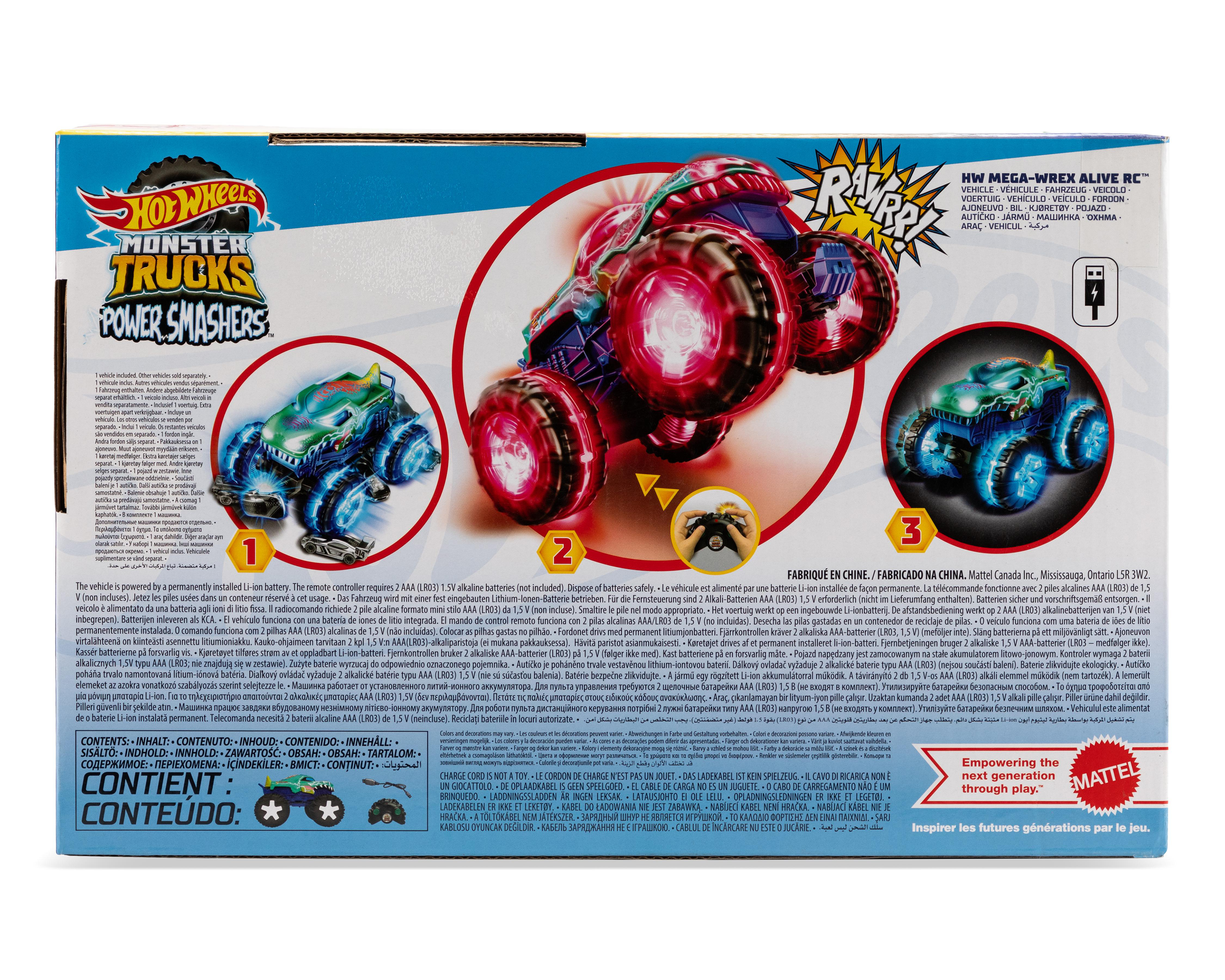 Foto 3 pulgar | Carro de Control Remoto Hot Wheels Monster Trucks Power Smashers