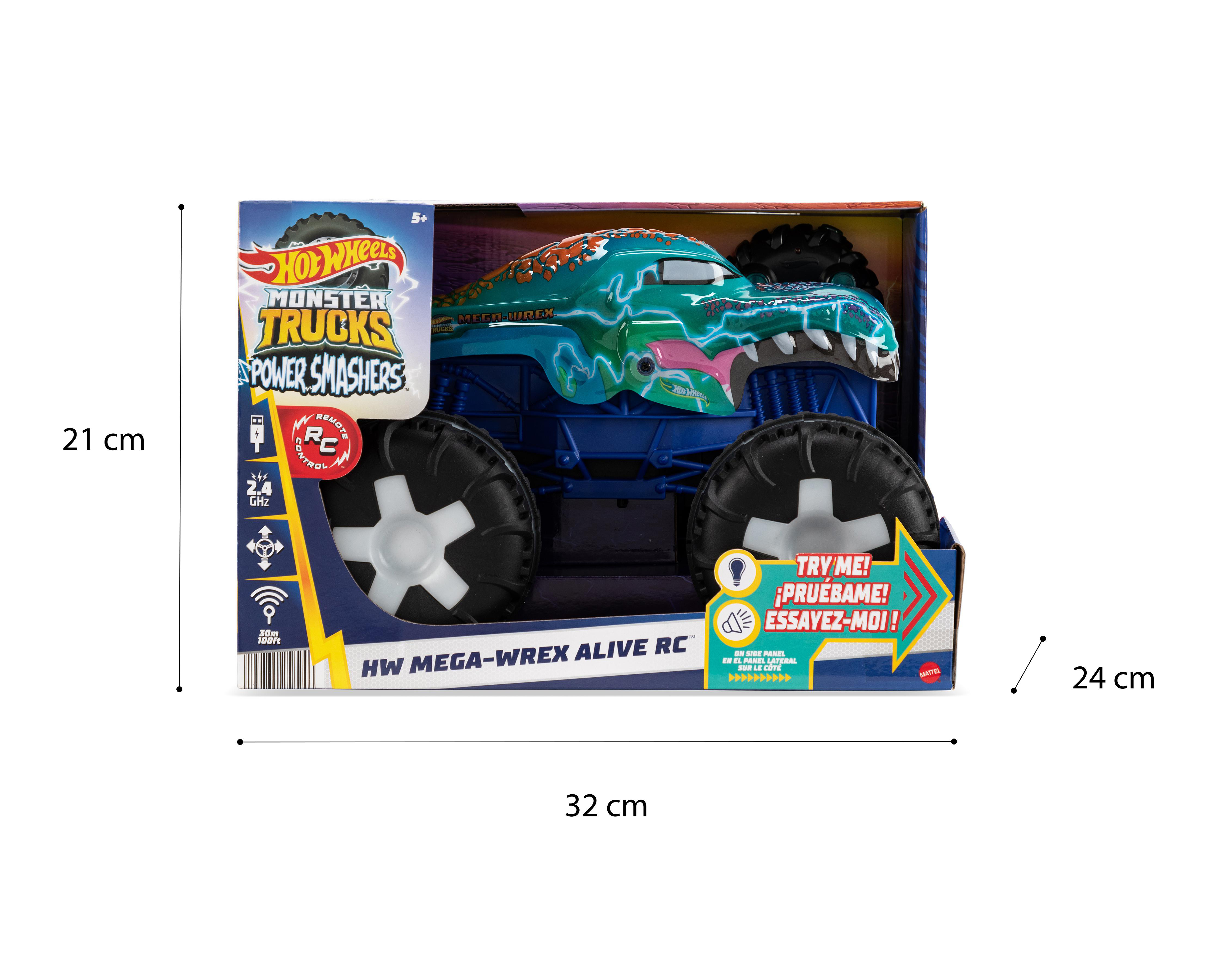 Foto 3 | Carro de Control Remoto Hot Wheels Monster Trucks Power Smashers