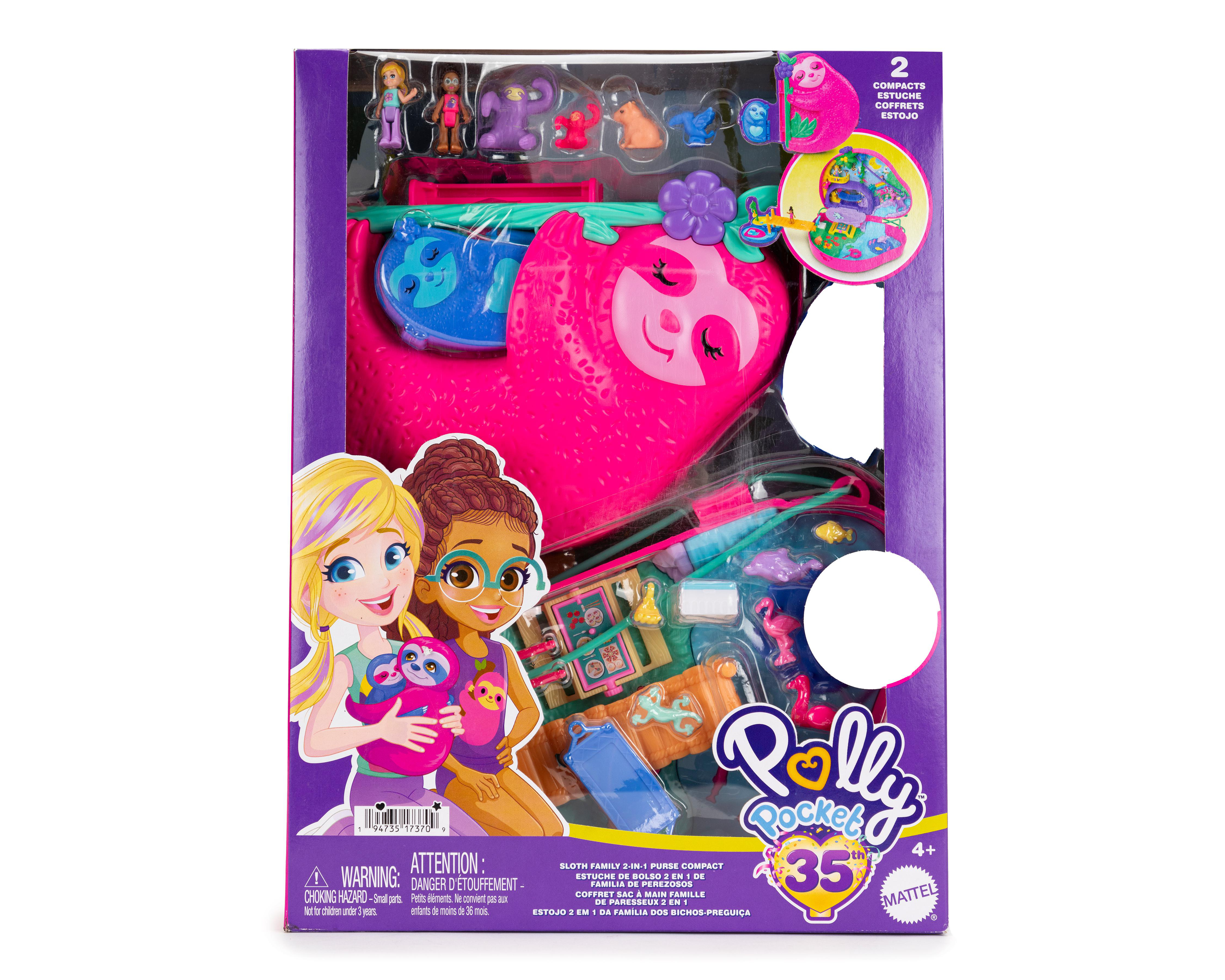 Foto 2 pulgar | Muñeca Polly Pocket Estuche de Bolso 2 en 1 de Familia de Perezosos