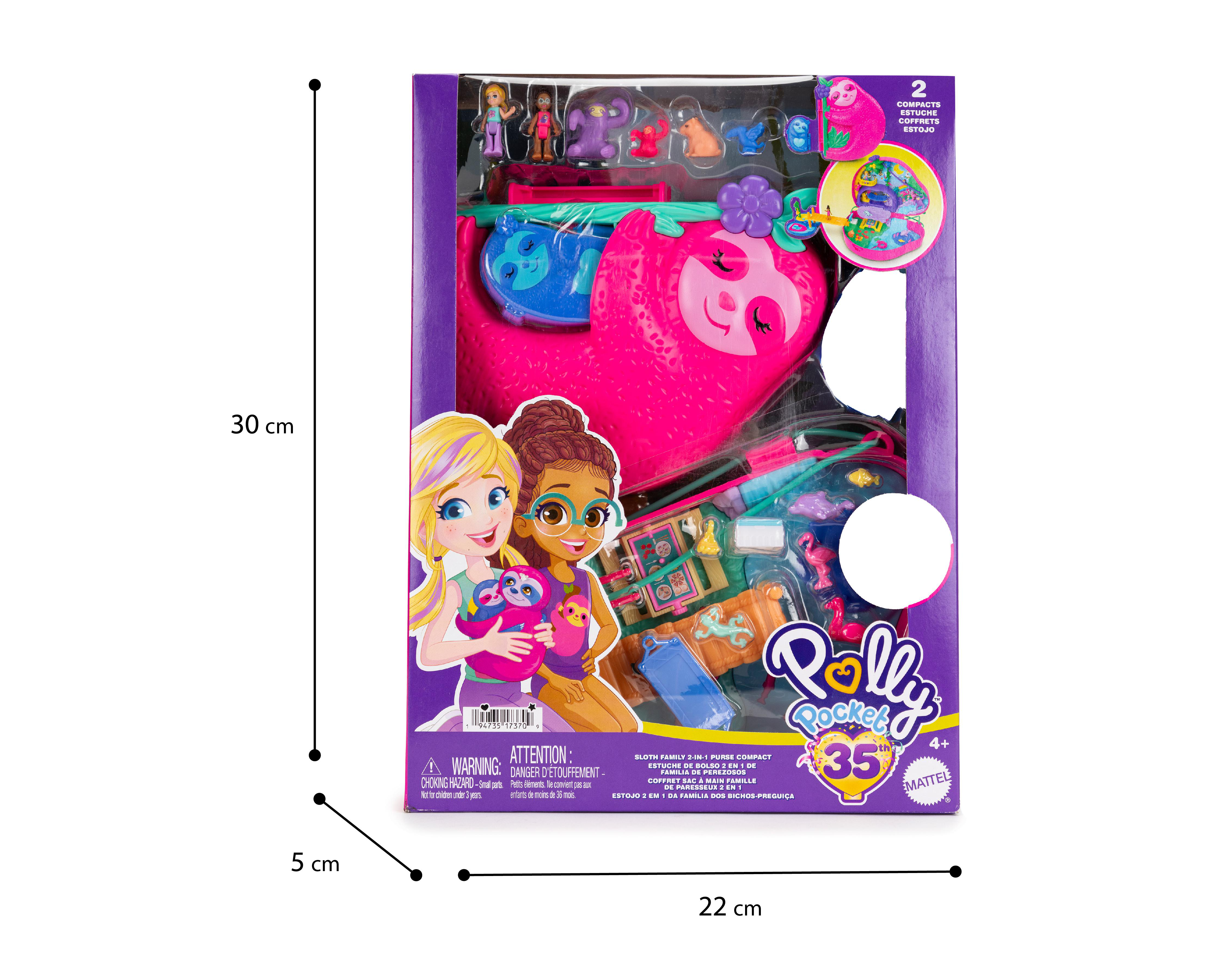 Foto 4 pulgar | Muñeca Polly Pocket Estuche de Bolso 2 en 1 de Familia de Perezosos