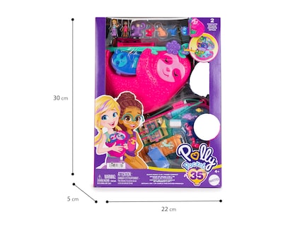 Foto 3 | Muñeca Polly Pocket Estuche de Bolso 2 en 1 de Familia de Perezosos