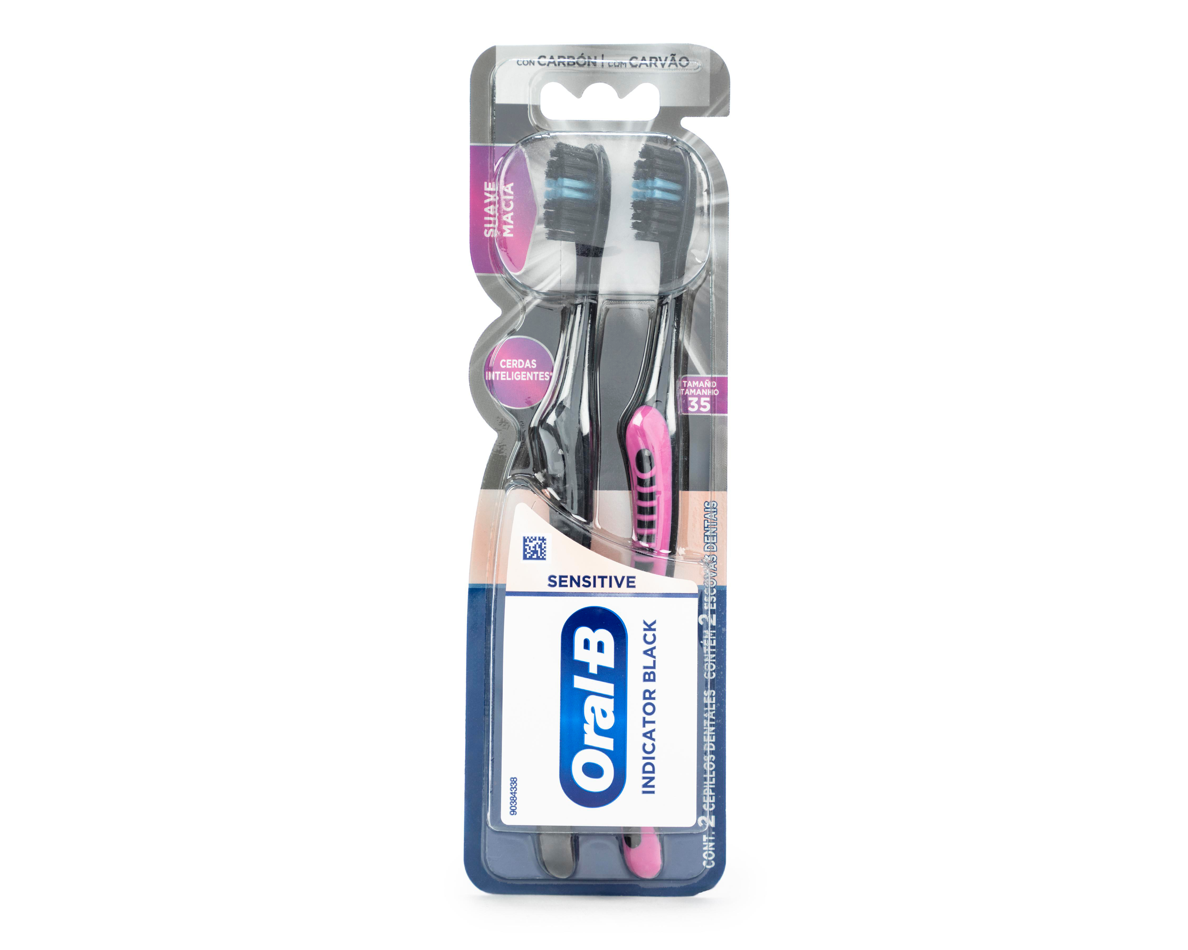 Foto 1 | Cepillo de Dientes Suave con Carbón Oral-B Indicator Black 2 Piezas