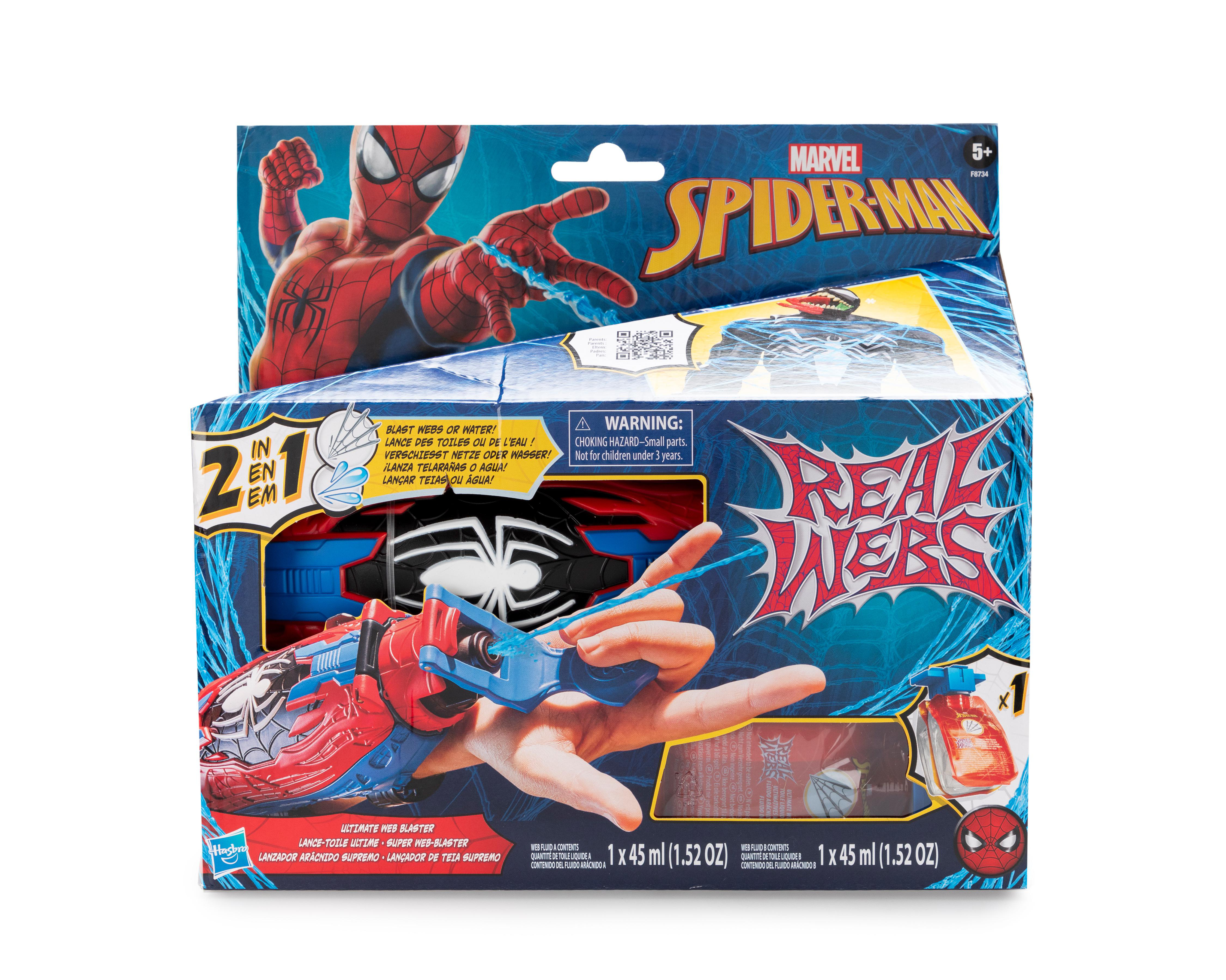 Lanzador de Telaraña de Spider-Man Marvel Real Webs 2 en 1