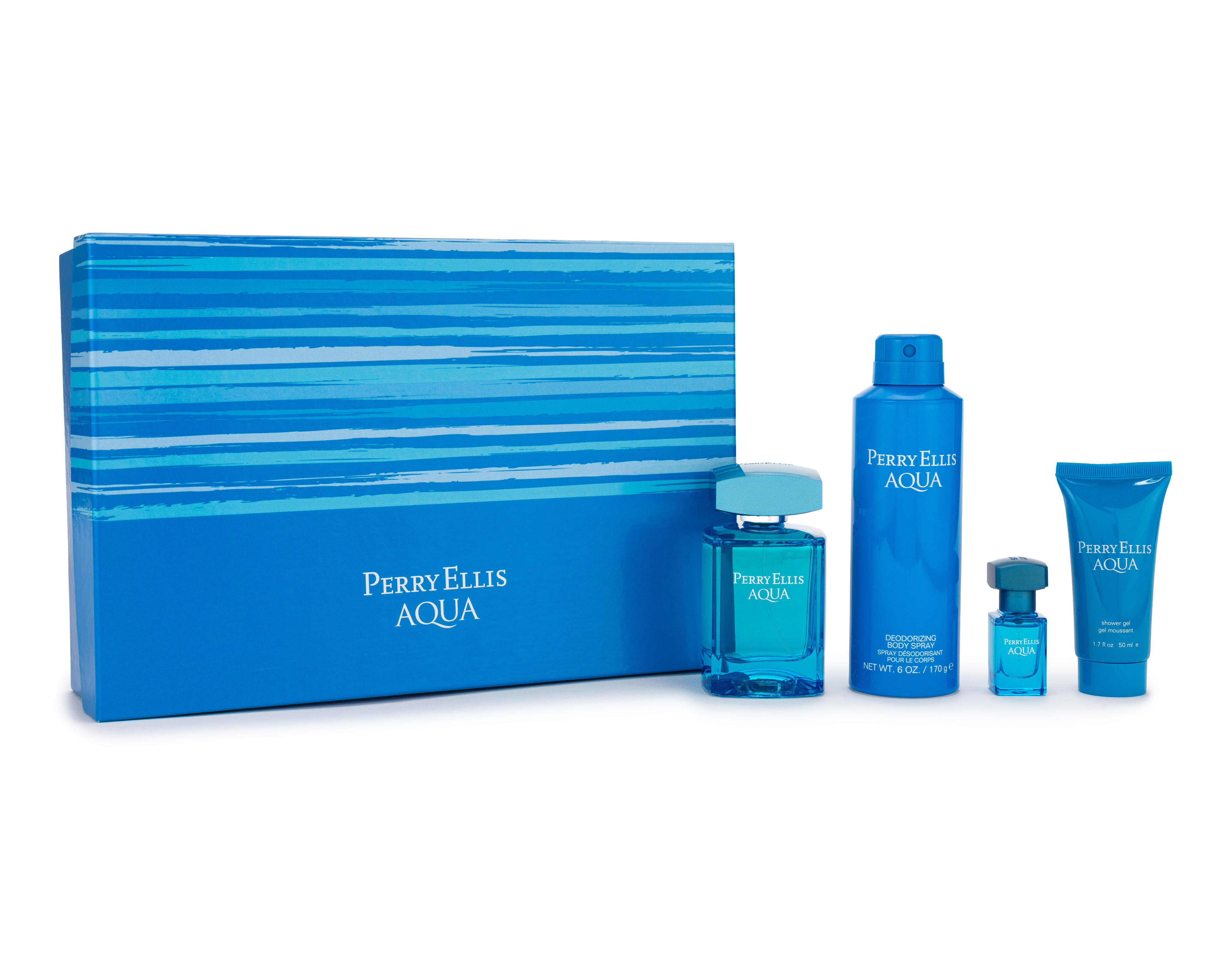 Foto 2 pulgar | Estuche para Hombre Perry Ellis Aqua 4 Piezas